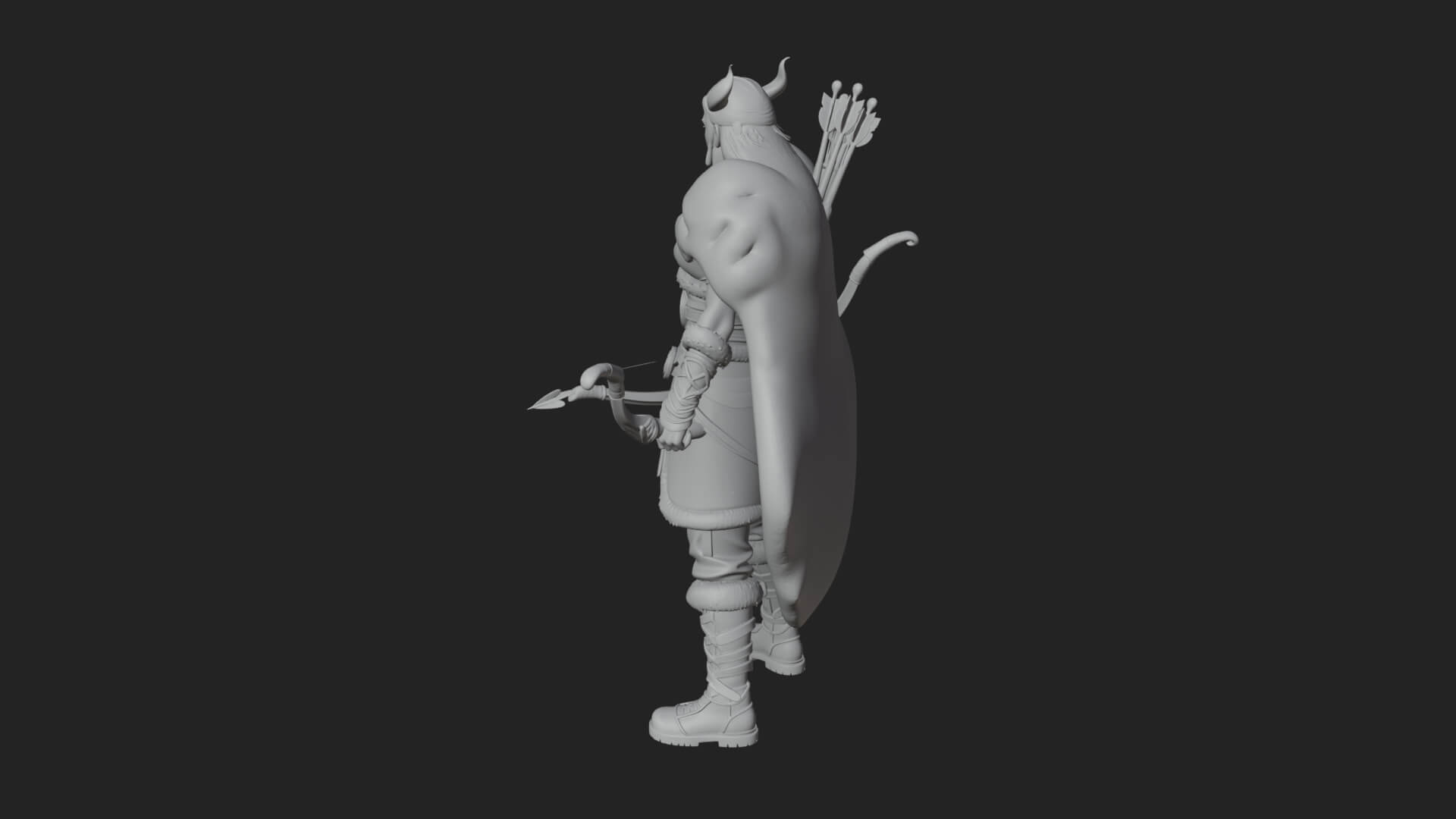 Hooded Ranger Statue Design 20 3D Print Model 3D Model