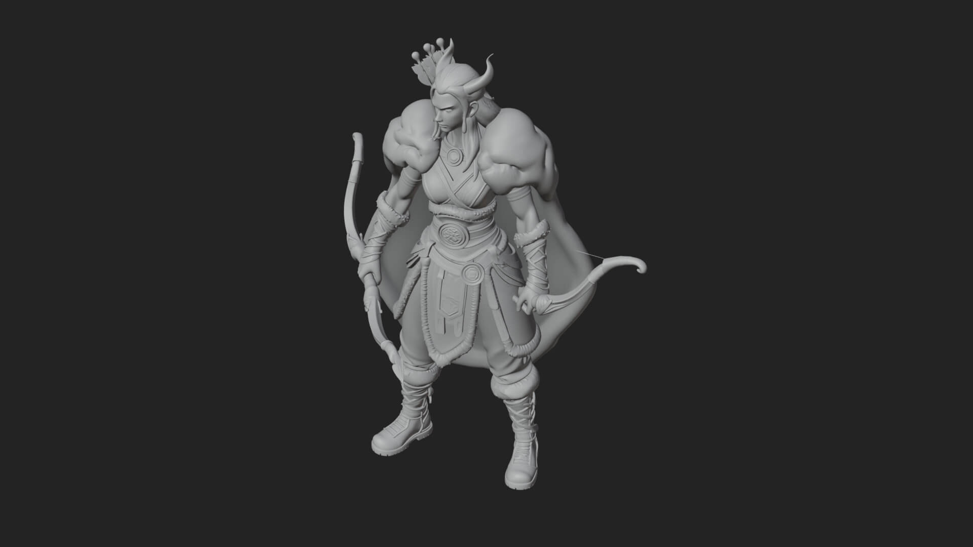Hooded Ranger Statue Design 20 3D Print Model 3D Model