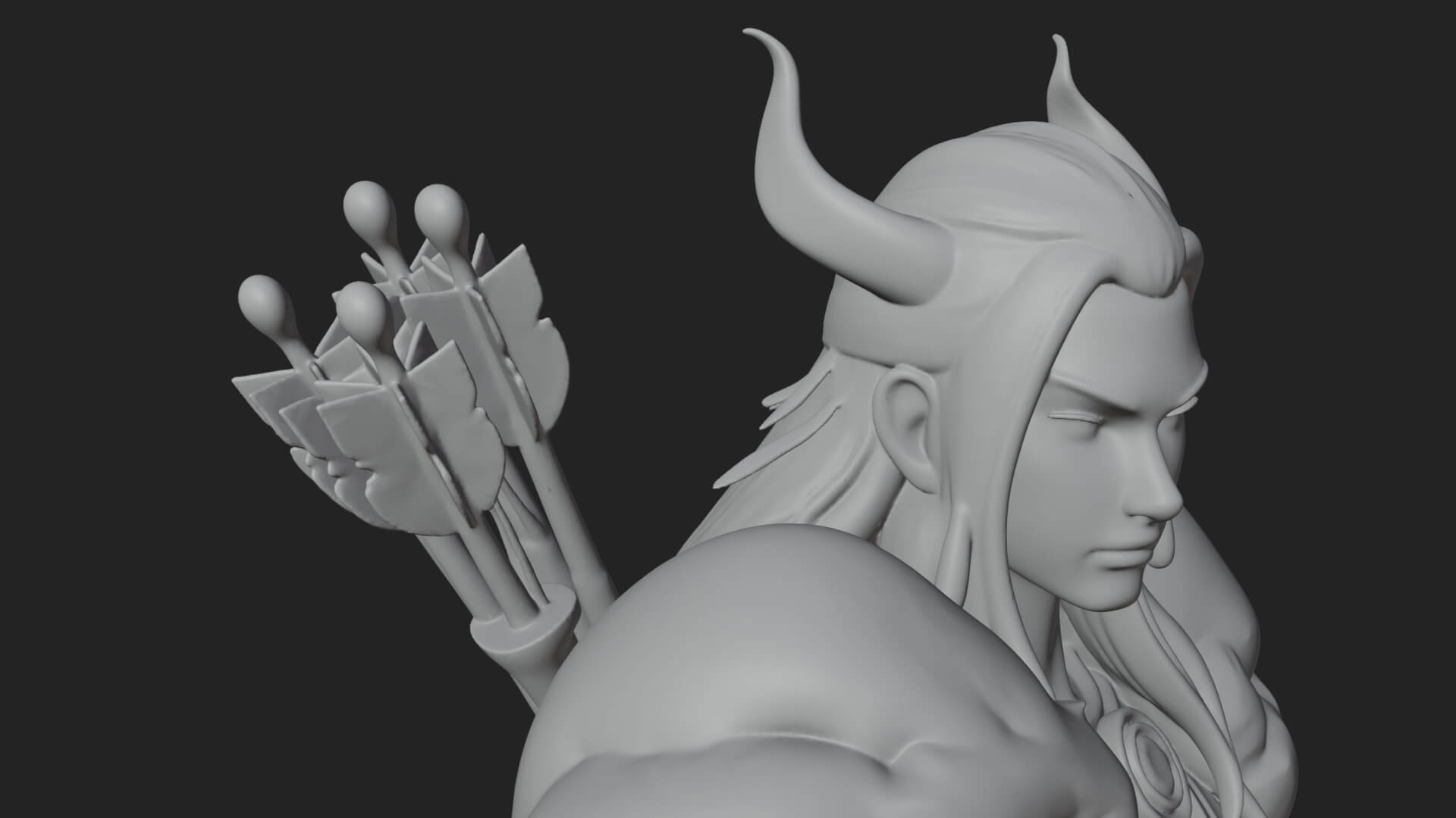 Hooded Ranger Statue Design 20 3D Print Model 3D Model