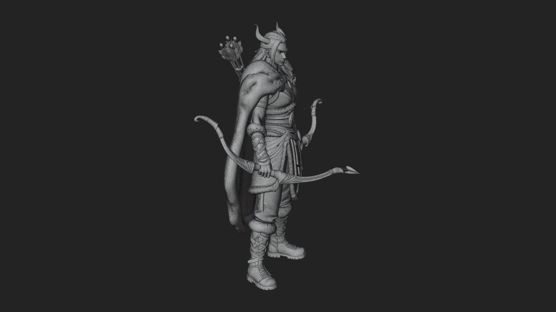 Hooded Ranger Statue Design 20 3D Print Model 3D Model