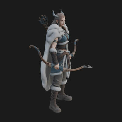 Hooded Ranger Statue Design 20 3D Print Model