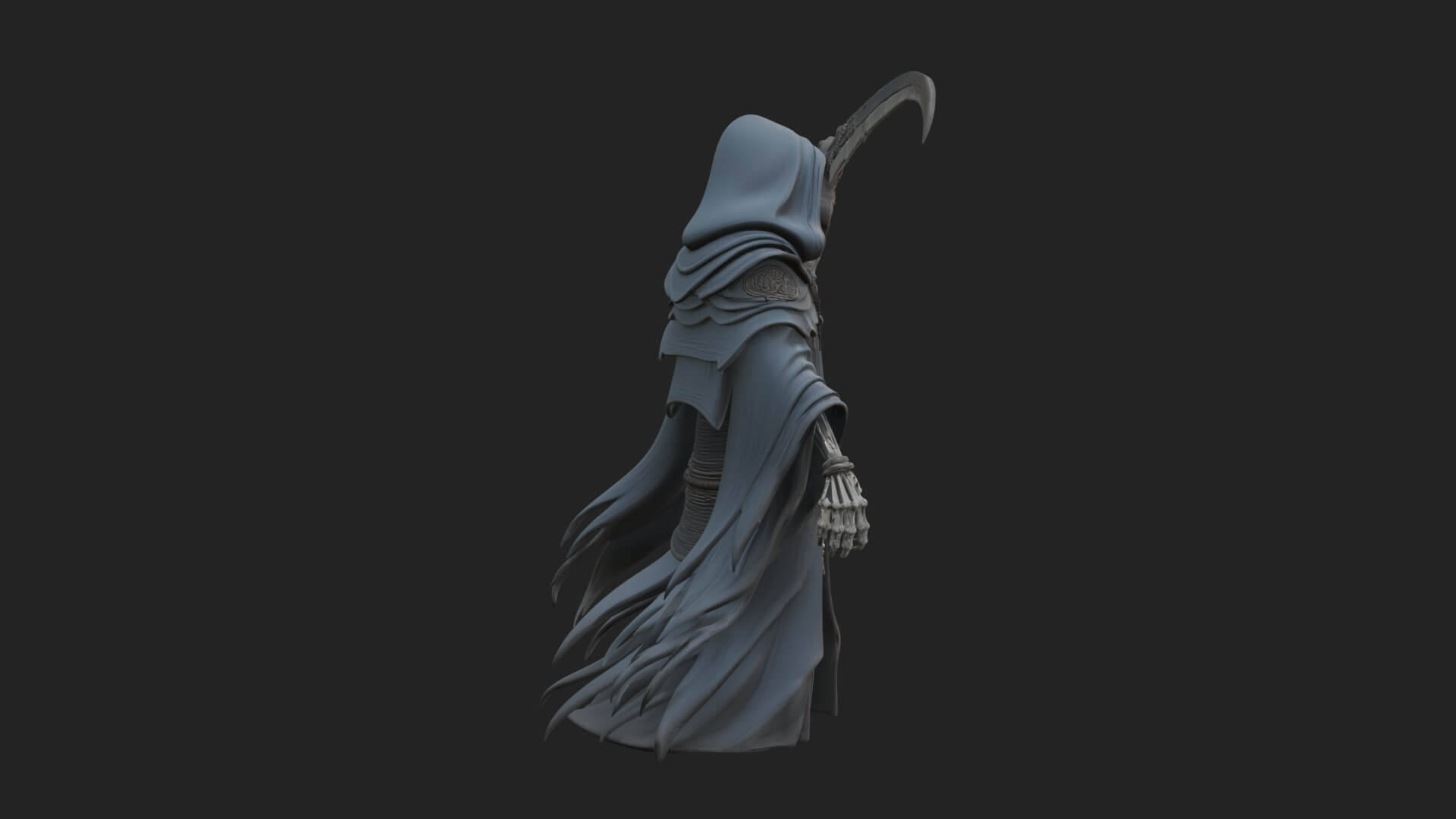 Hooded Skeleton Reaper Statue Design 12 3D Print Model 3D Model