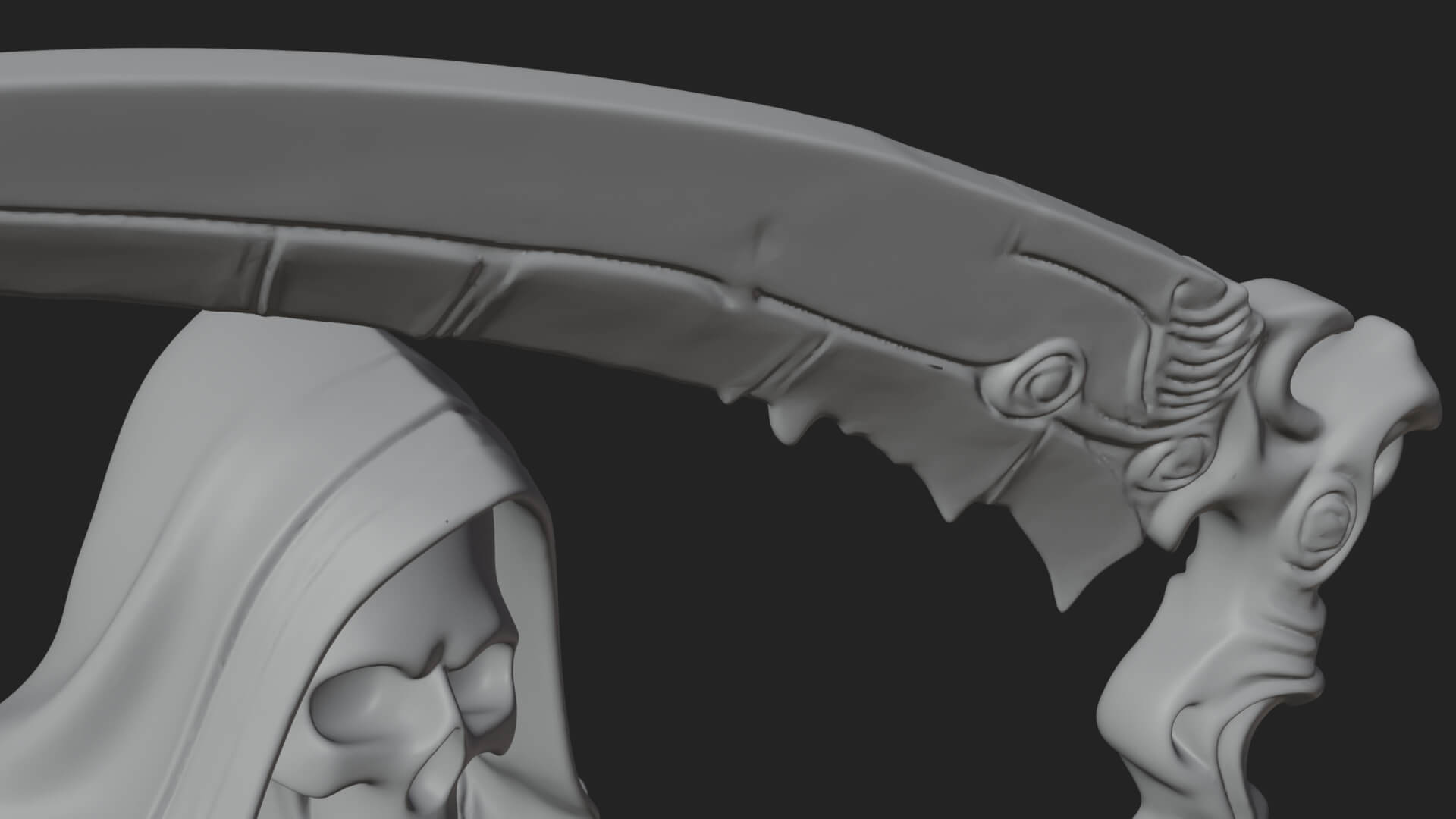 Hooded Skeleton Reaper Statue Design 12 3D Print Model 3D Model