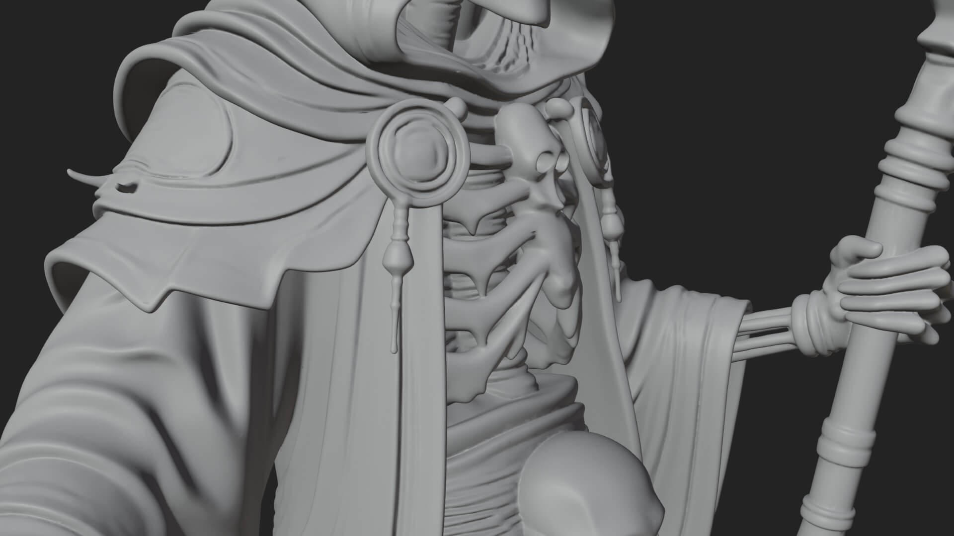Hooded Skeleton Reaper Statue Design 12 3D Print Model 3D Model