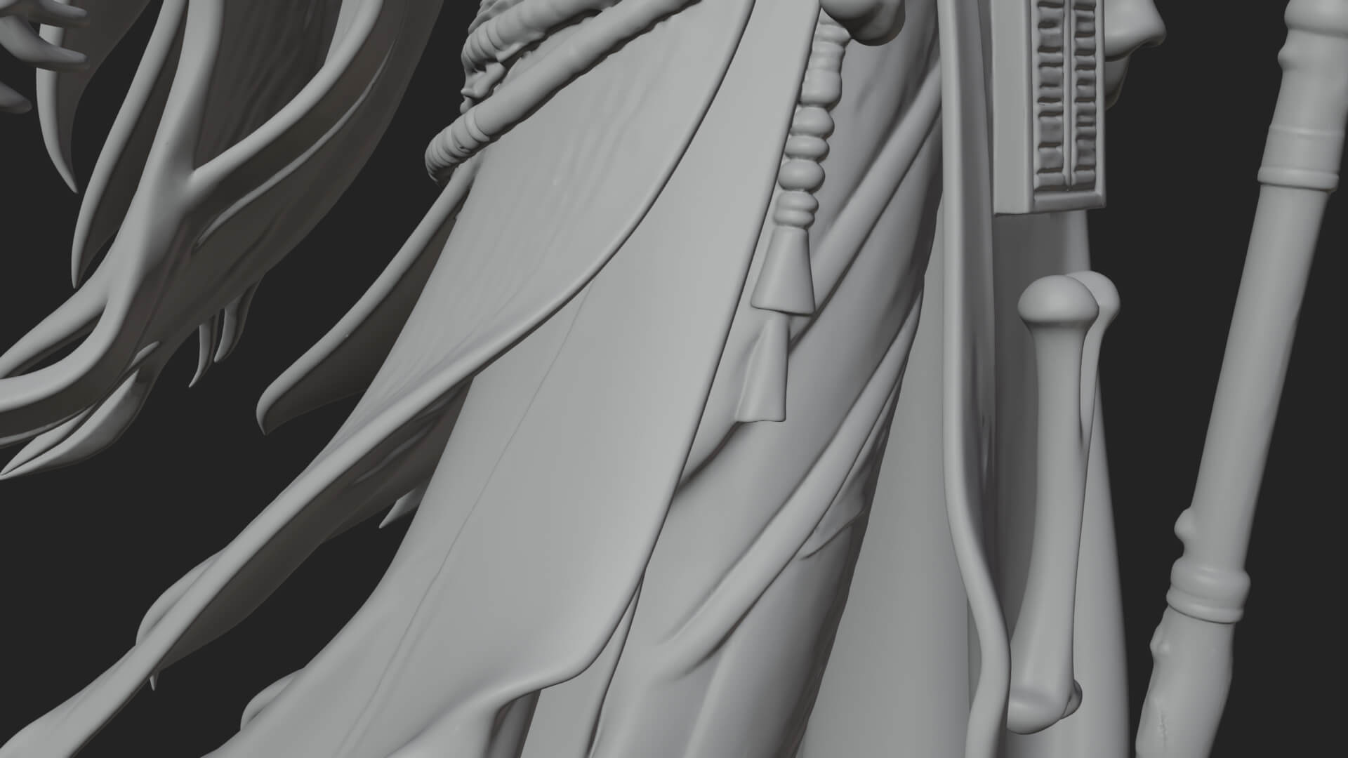 Hooded Skeleton Reaper Statue Design 12 3D Print Model 3D Model