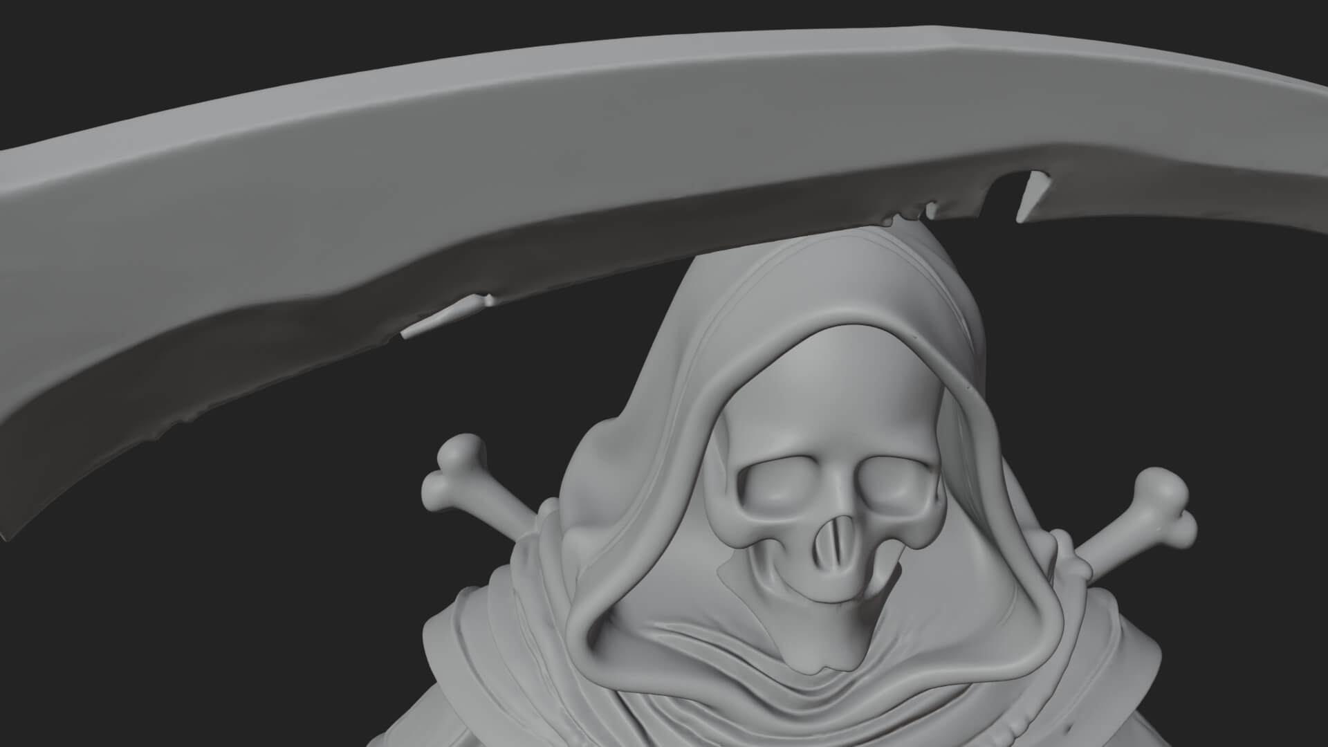 Hooded Skeleton Reaper Statue Design 13 3D Print Model 3D Model