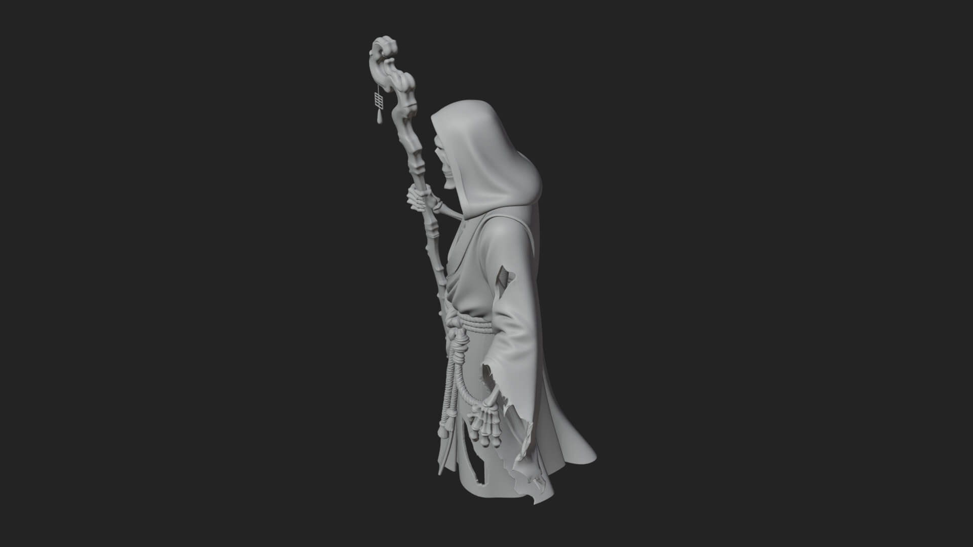 Hooded Skeleton Reaper Statue Design 14 3D Print Model 3D Model