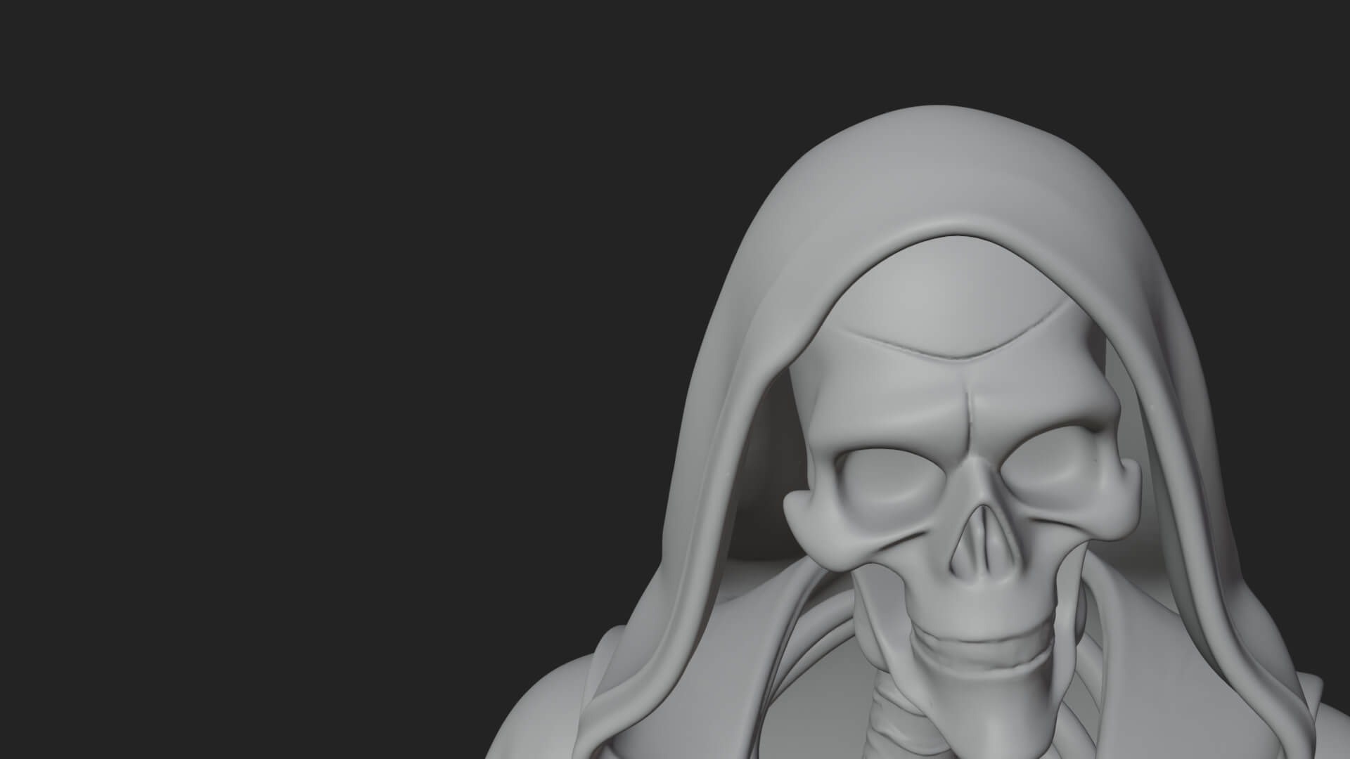 Hooded Skeleton Reaper Statue Design 14 3D Print Model 3D Model