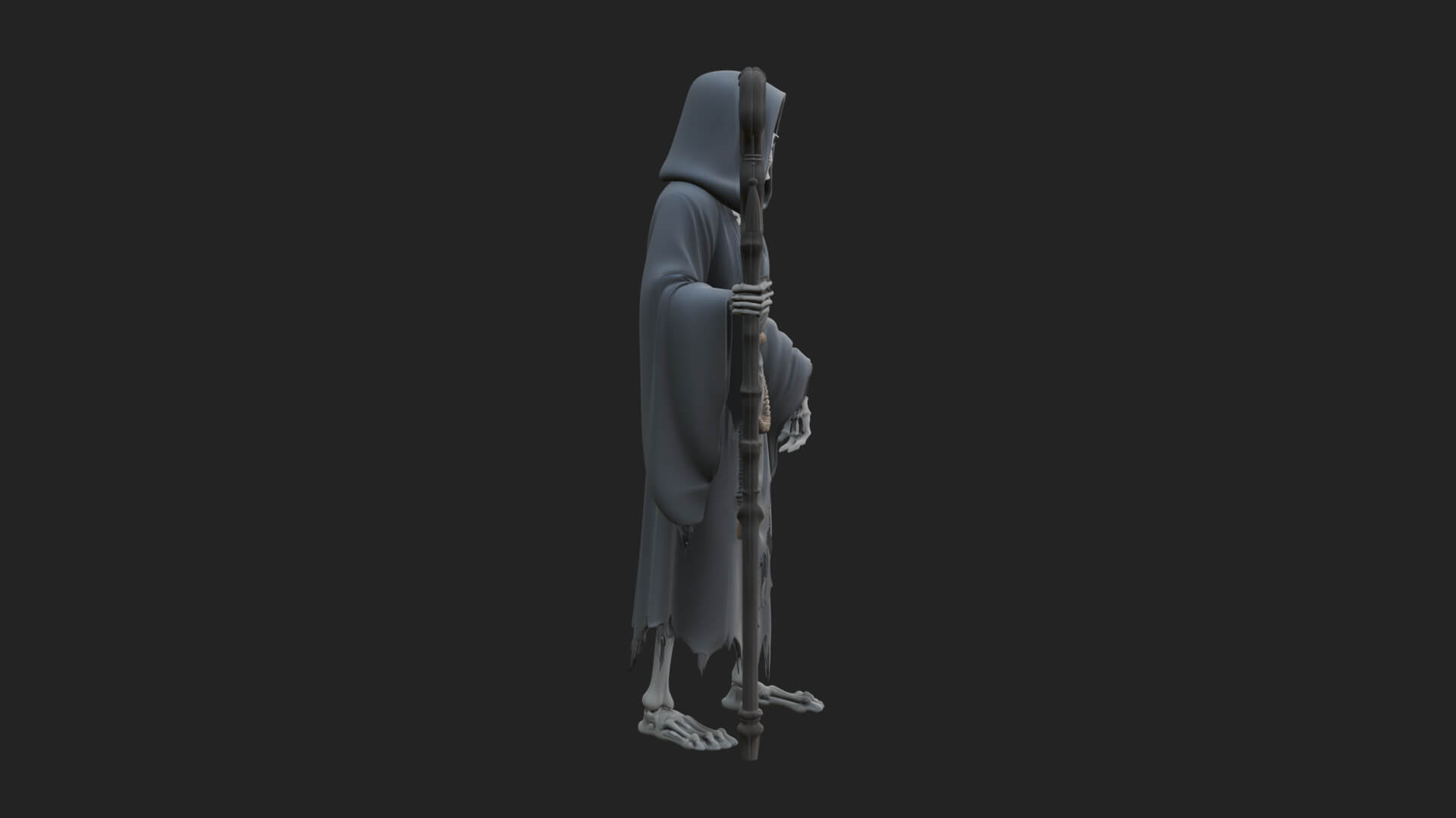 Hooded Skeleton Reaper Statue Design 15 3D Print Model 3D Model