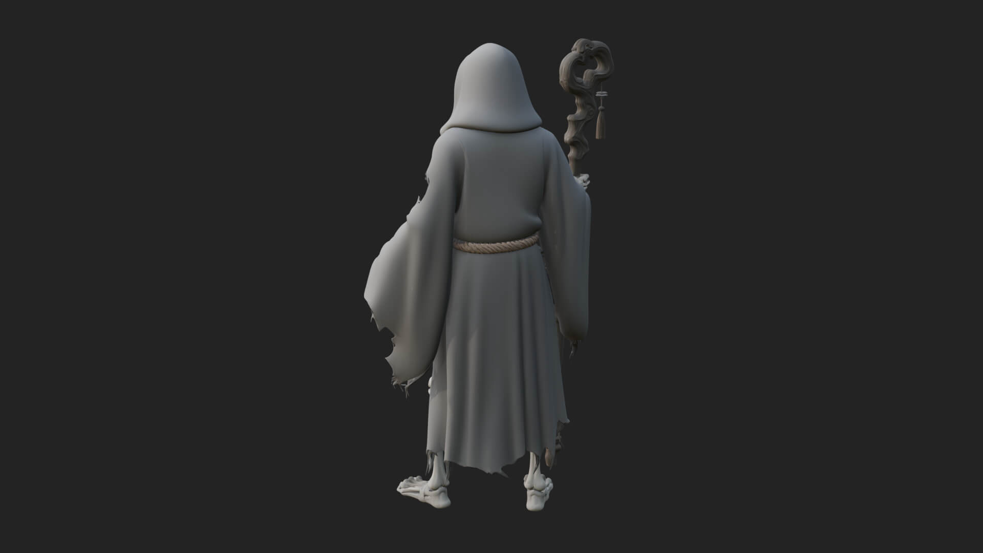 Hooded Skeleton Reaper Statue Design 15 3D Print Model 3D Model