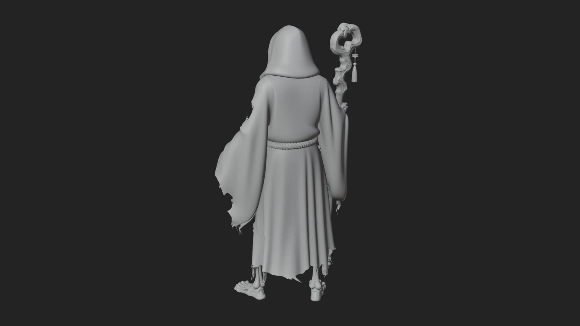 Hooded Skeleton Reaper Statue Design 15 3D Print Model 3D Model