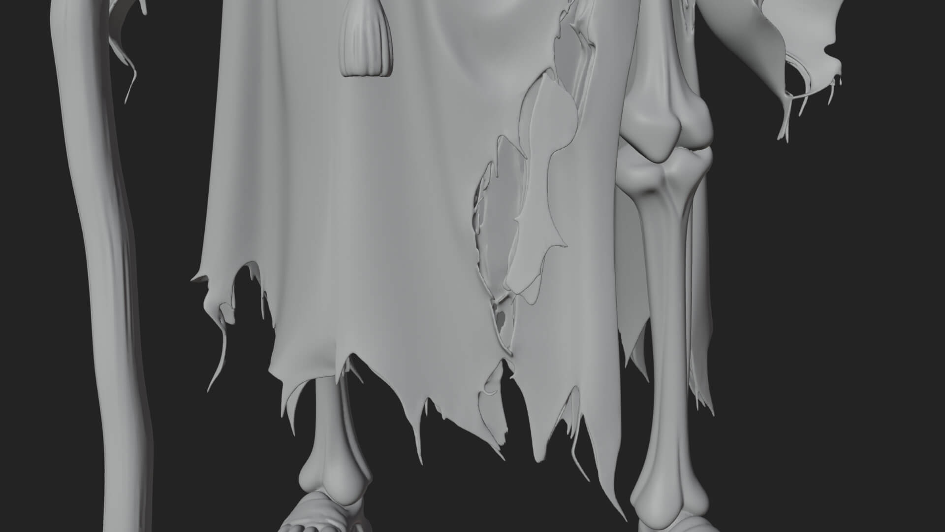 Hooded Skeleton Reaper Statue Design 15 3D Print Model 3D Model