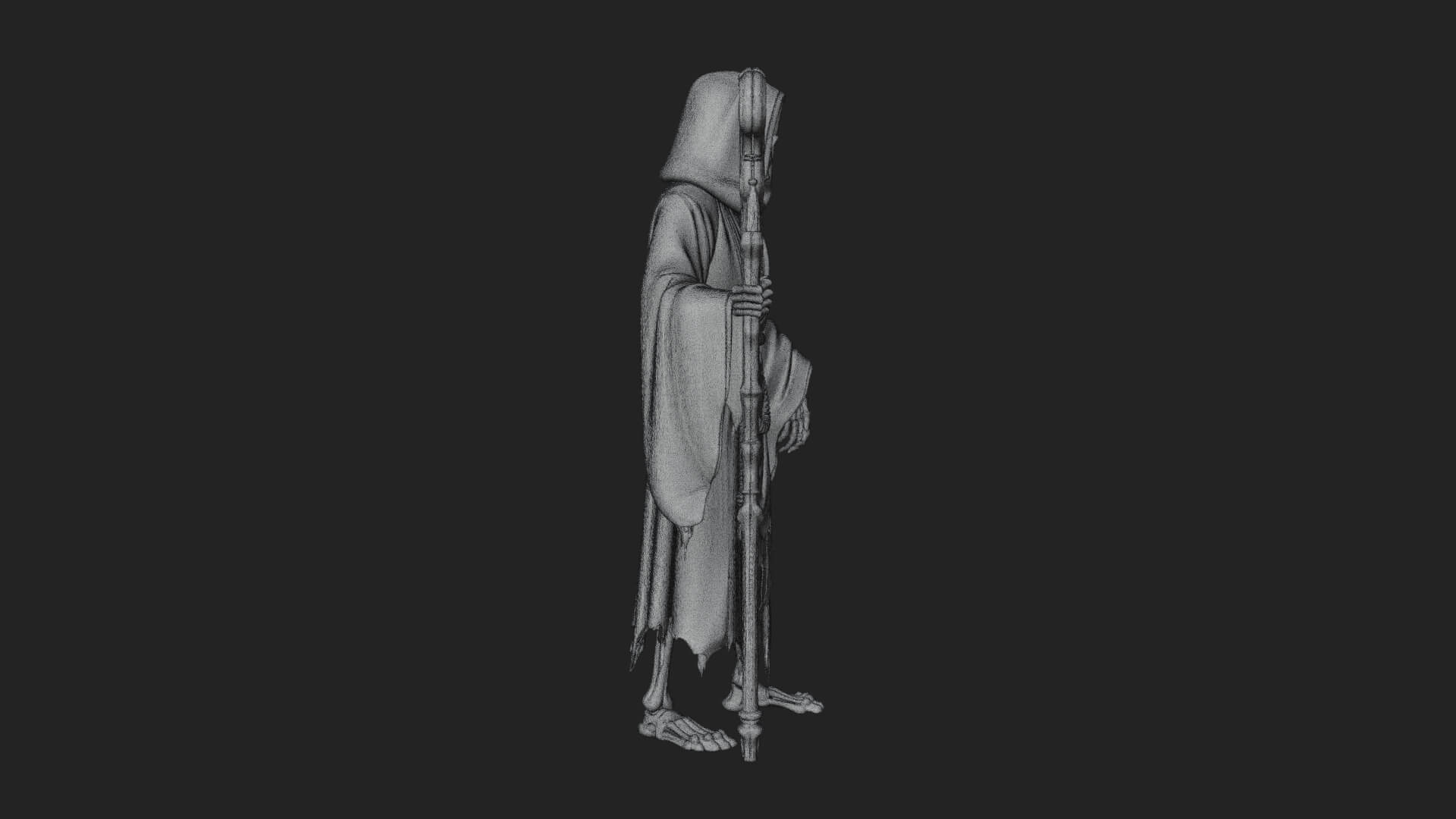 Hooded Skeleton Reaper Statue Design 15 3D Print Model 3D Model
