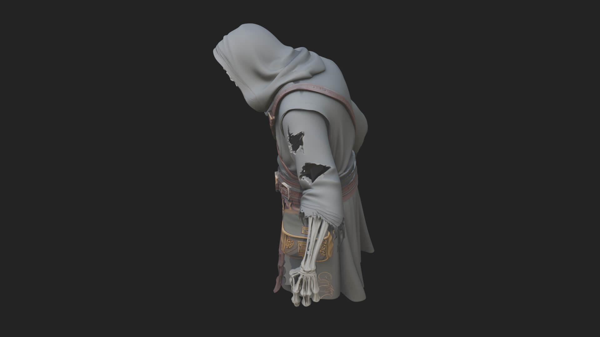Hooded Skeleton Reaper Statue Design 16 3D Print Model 3D Model