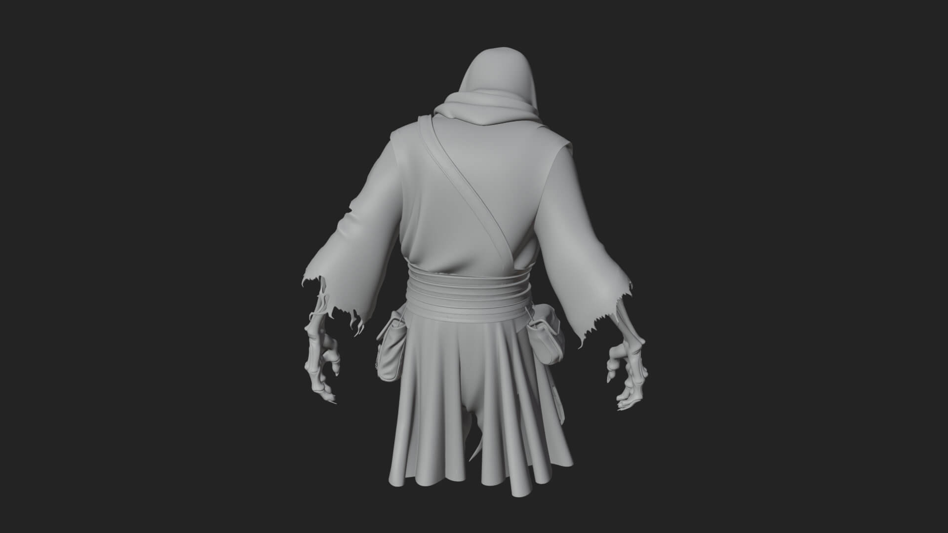 Hooded Skeleton Reaper Statue Design 16 3D Print Model 3D Model