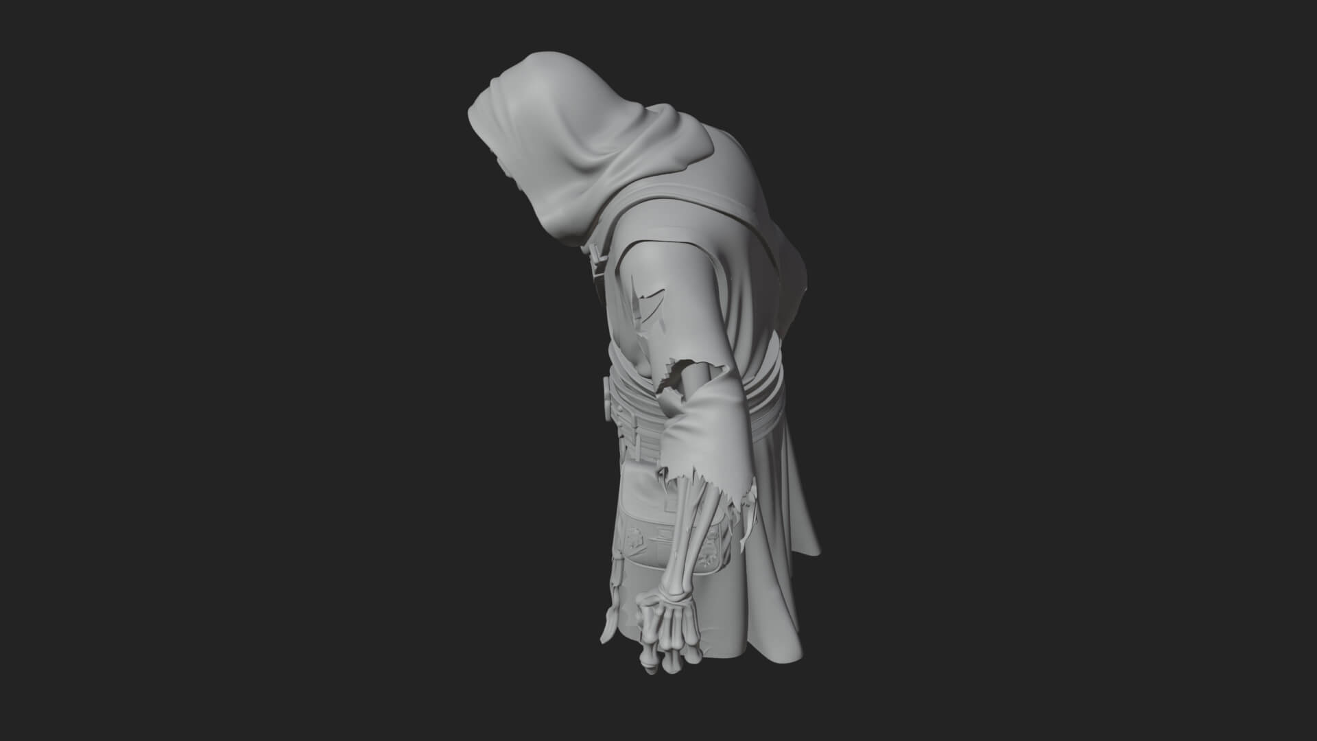 Hooded Skeleton Reaper Statue Design 16 3D Print Model 3D Model