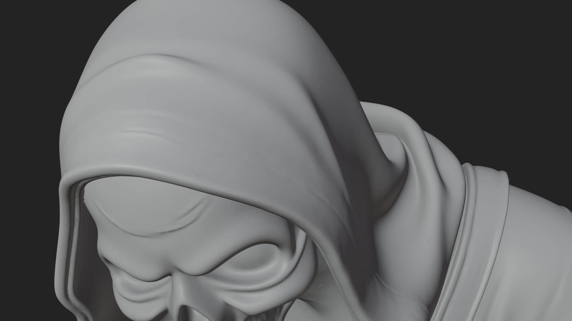 Hooded Skeleton Reaper Statue Design 16 3D Print Model 3D Model