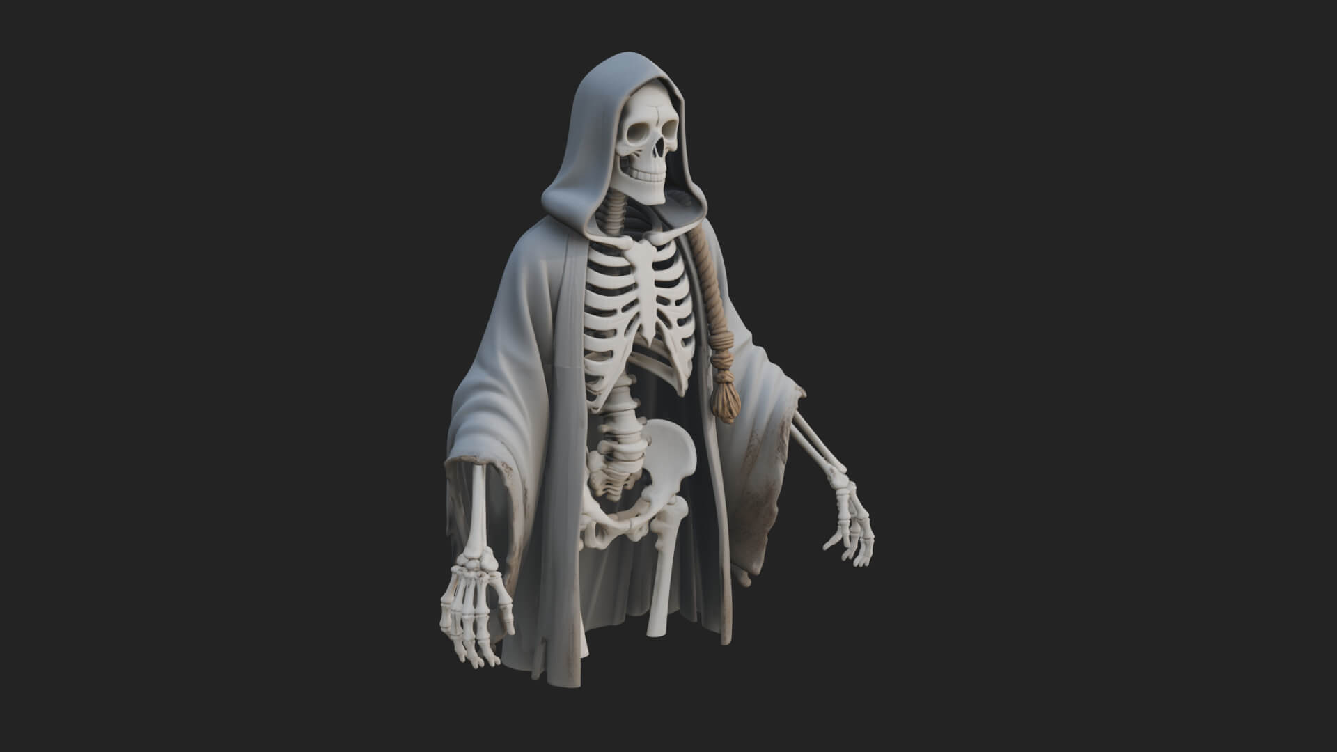Hooded Skeleton Reaper Statue Design 17 3D Print Model 3D Model