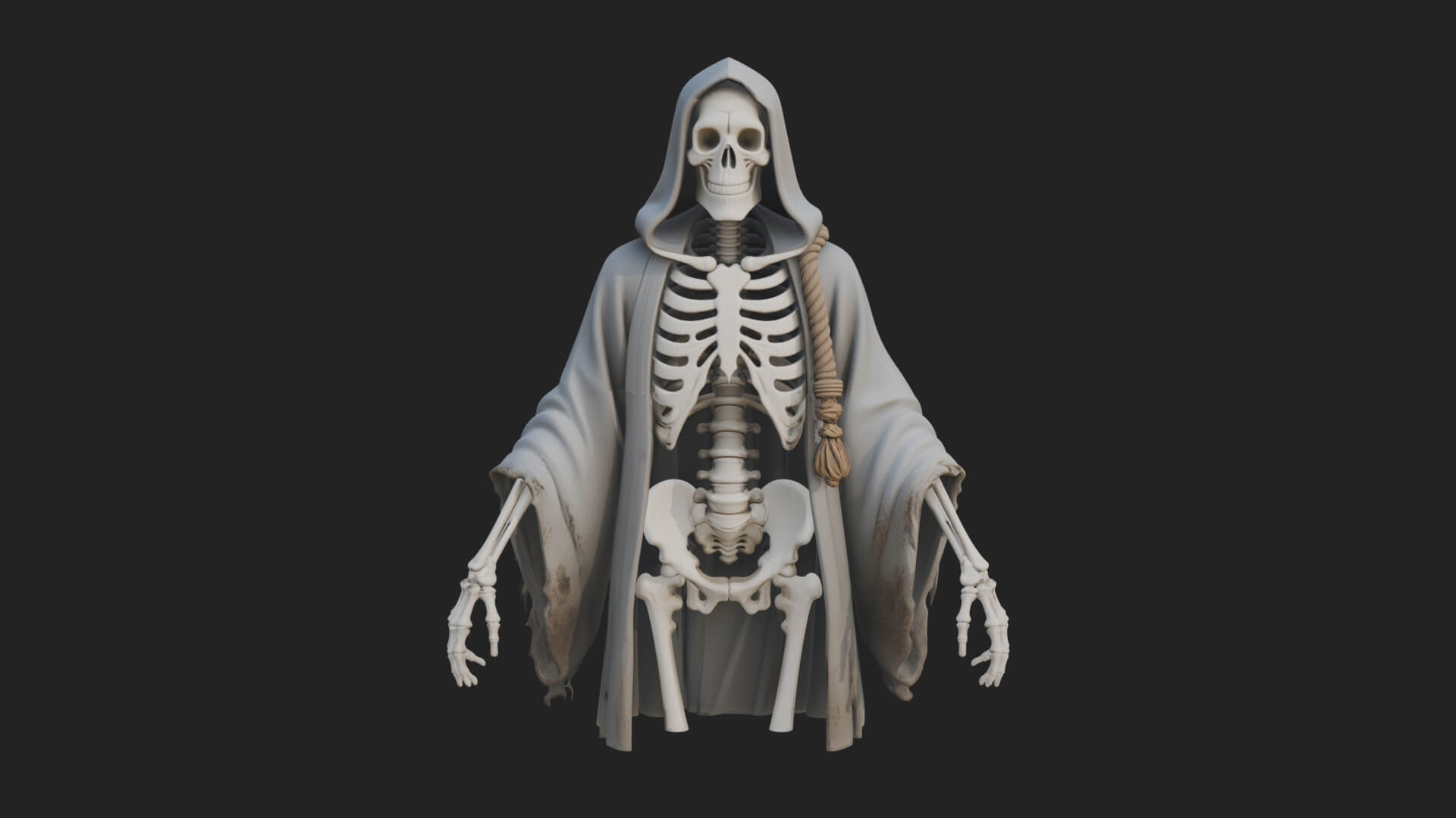 Hooded Skeleton Reaper Statue Design 17 3D Print Model 3D Model