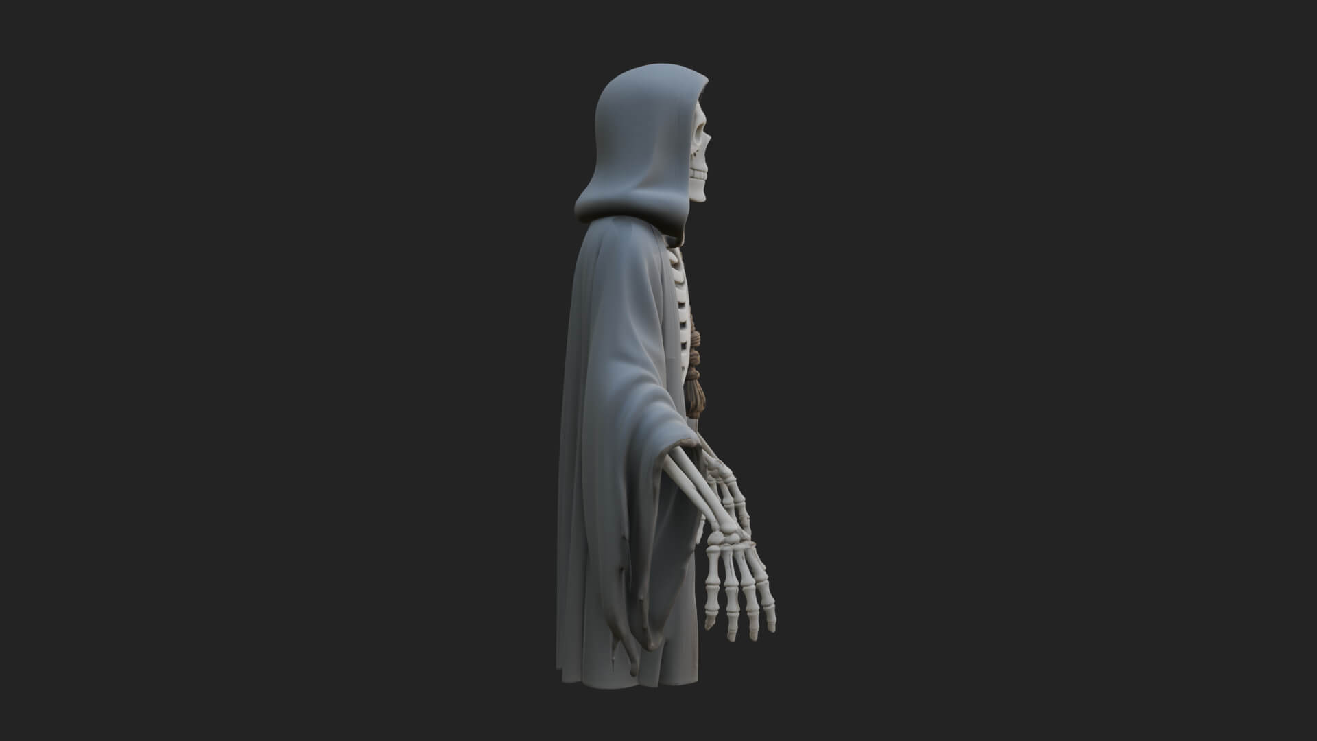 Hooded Skeleton Reaper Statue Design 17 3D Print Model 3D Model