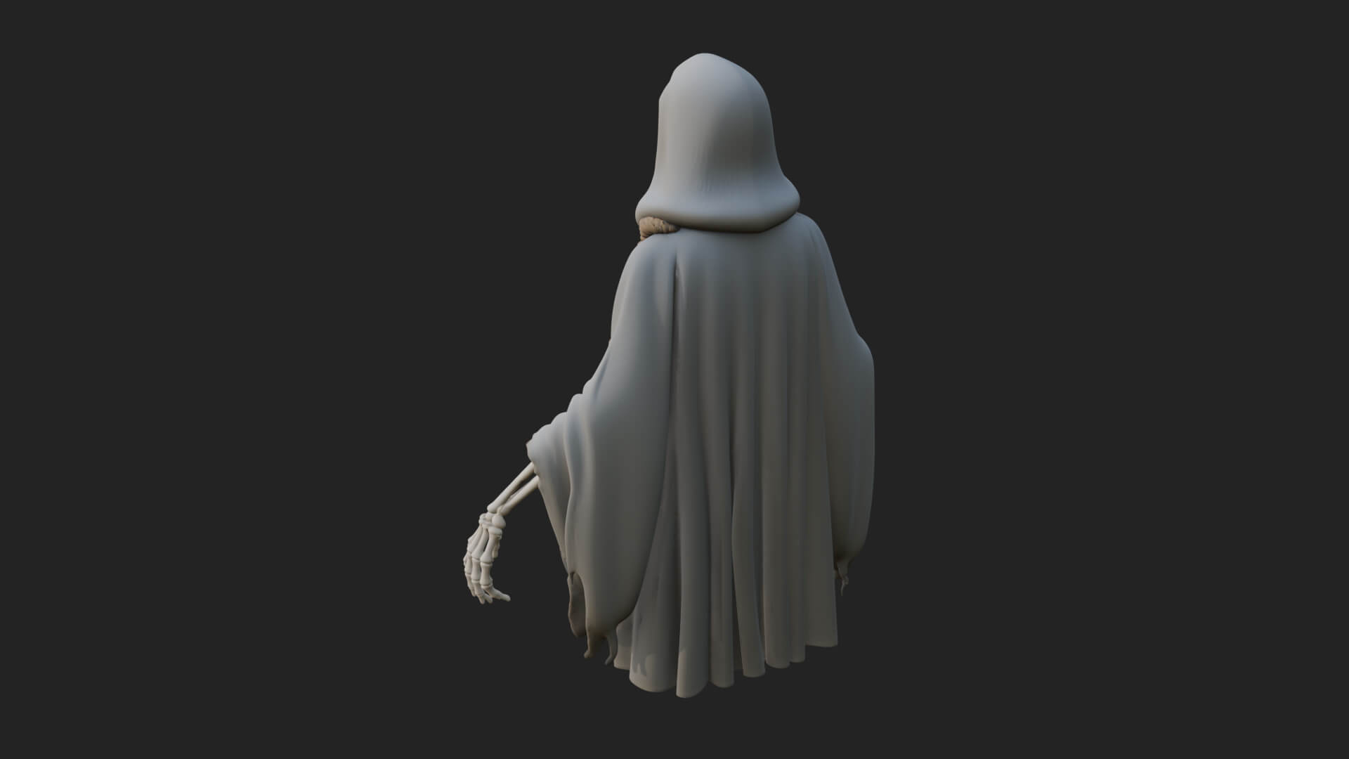 Hooded Skeleton Reaper Statue Design 17 3D Print Model 3D Model
