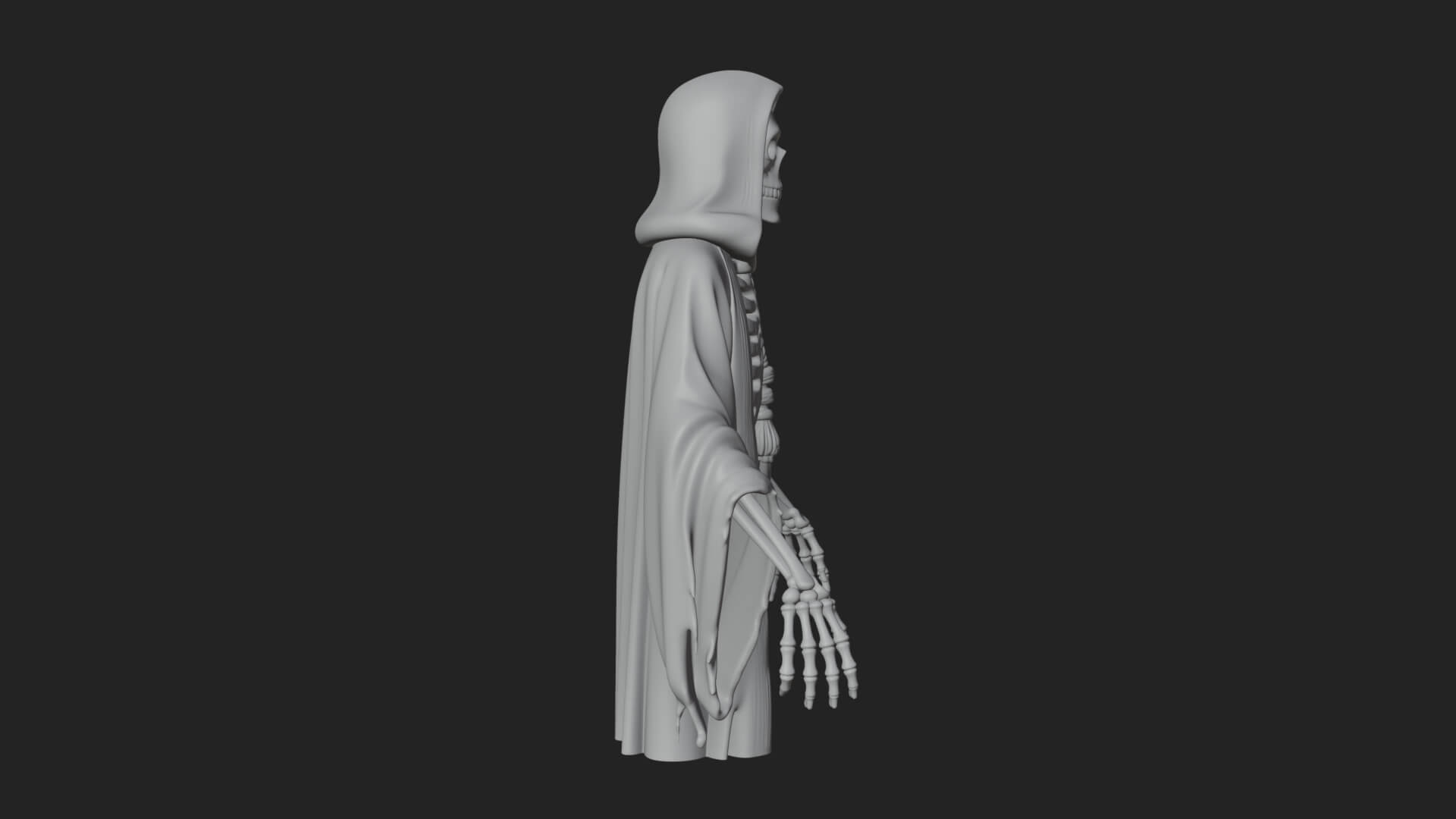 Hooded Skeleton Reaper Statue Design 17 3D Print Model 3D Model