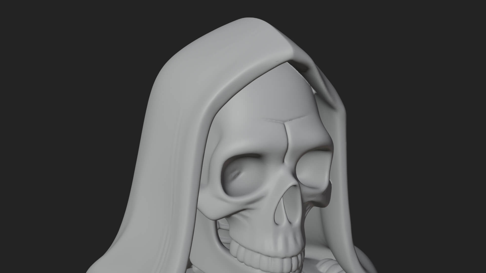 Hooded Skeleton Reaper Statue Design 17 3D Print Model 3D Model