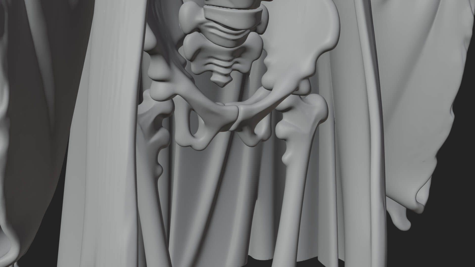 Hooded Skeleton Reaper Statue Design 17 3D Print Model 3D Model