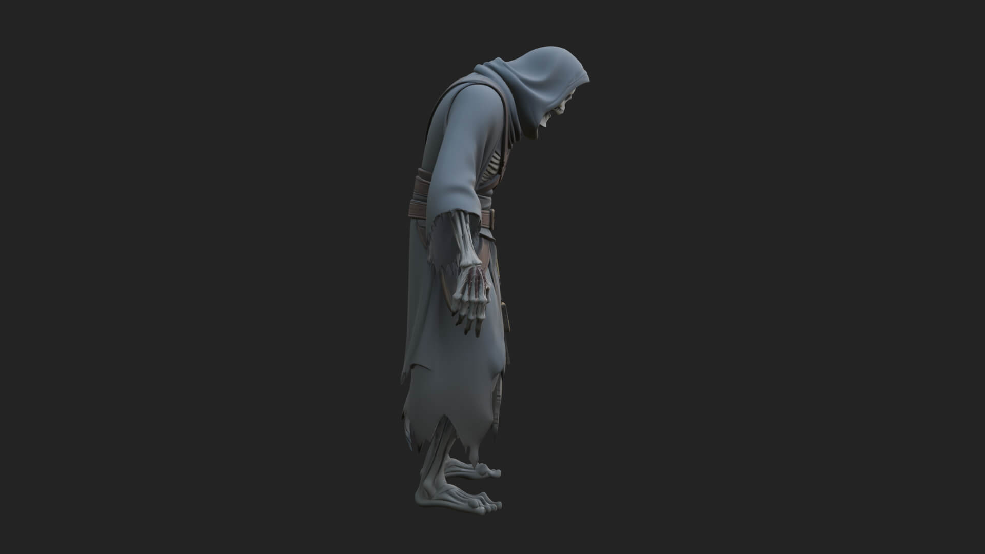 Hooded Skeleton Reaper Statue Design 18 3D Print Model 3D Model