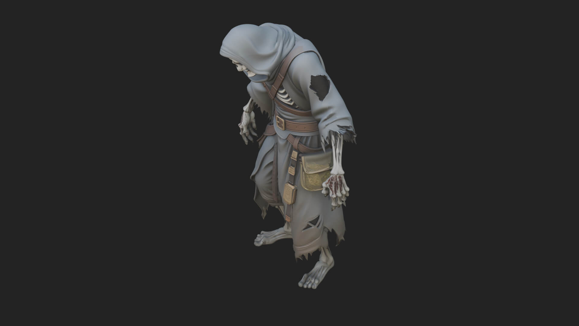 Hooded Skeleton Reaper Statue Design 18 3D Print Model 3D Model