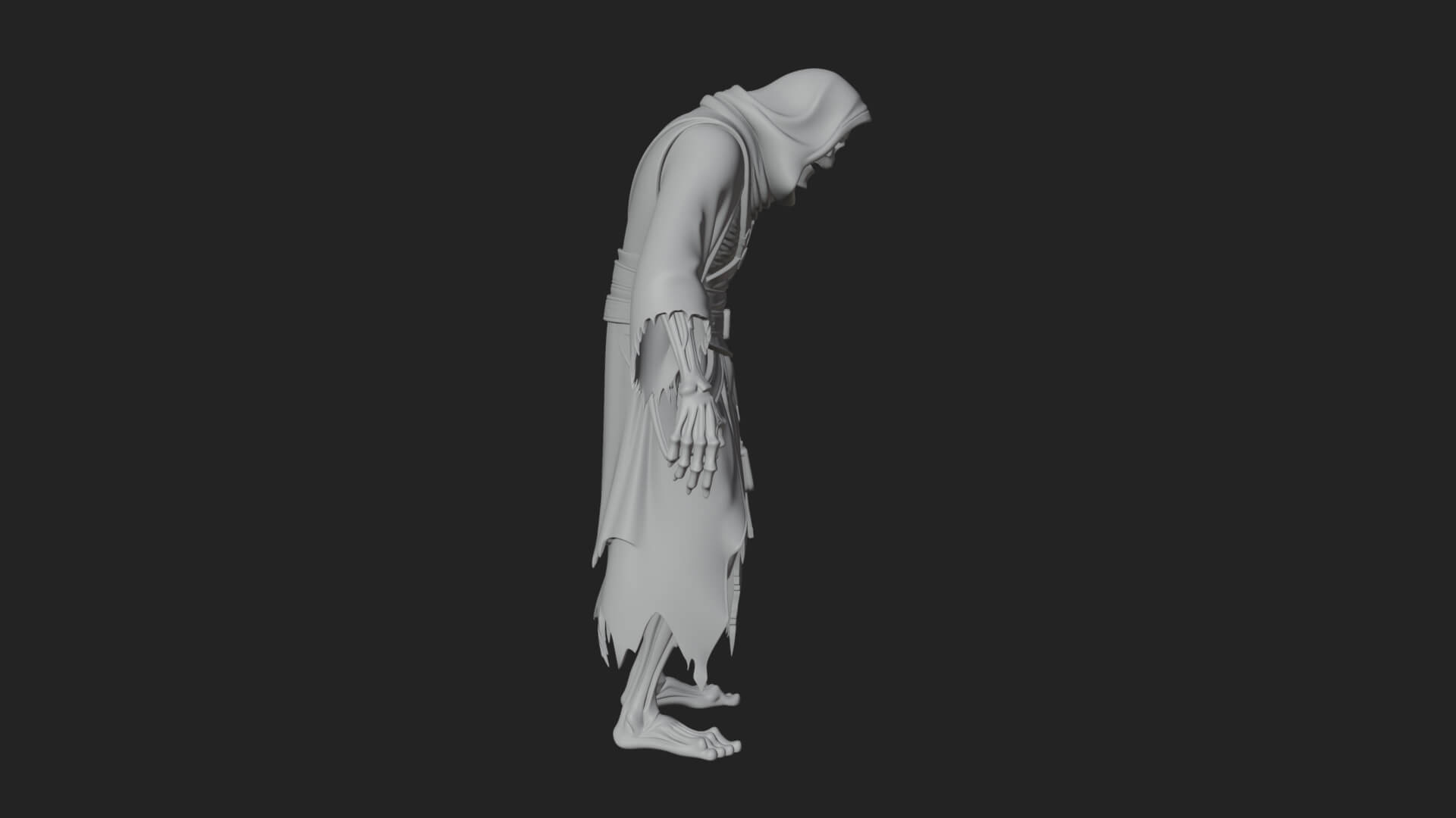 Hooded Skeleton Reaper Statue Design 18 3D Print Model 3D Model