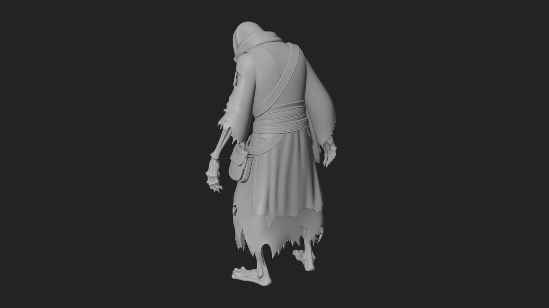 Hooded Skeleton Reaper Statue Design 18 3D Print Model 3D Model
