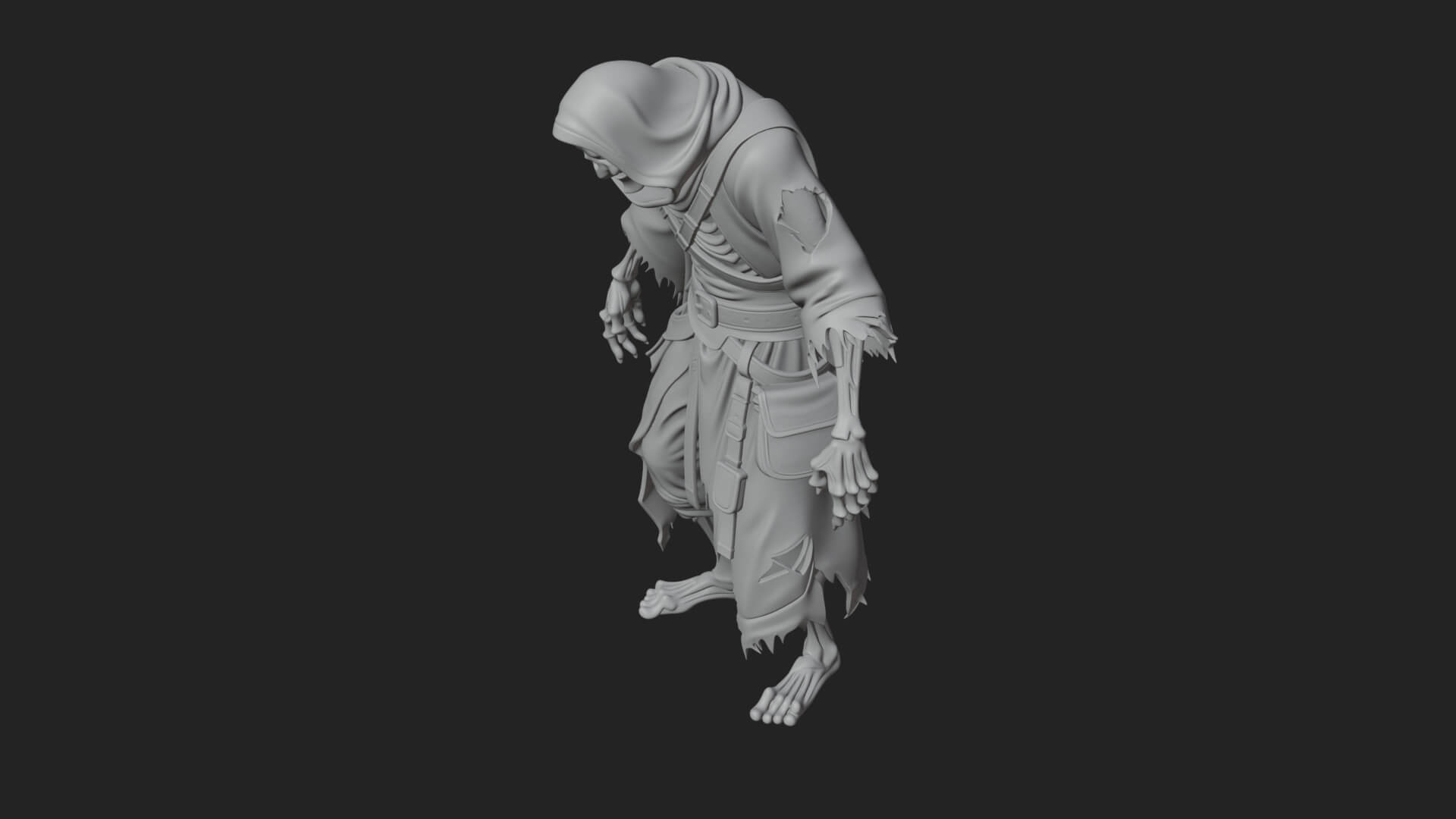 Hooded Skeleton Reaper Statue Design 18 3D Print Model 3D Model