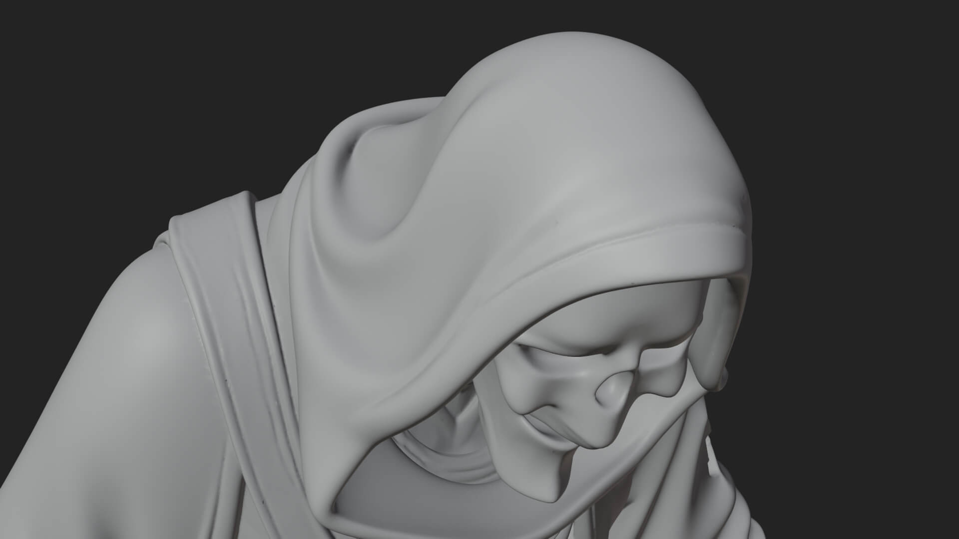Hooded Skeleton Reaper Statue Design 18 3D Print Model 3D Model