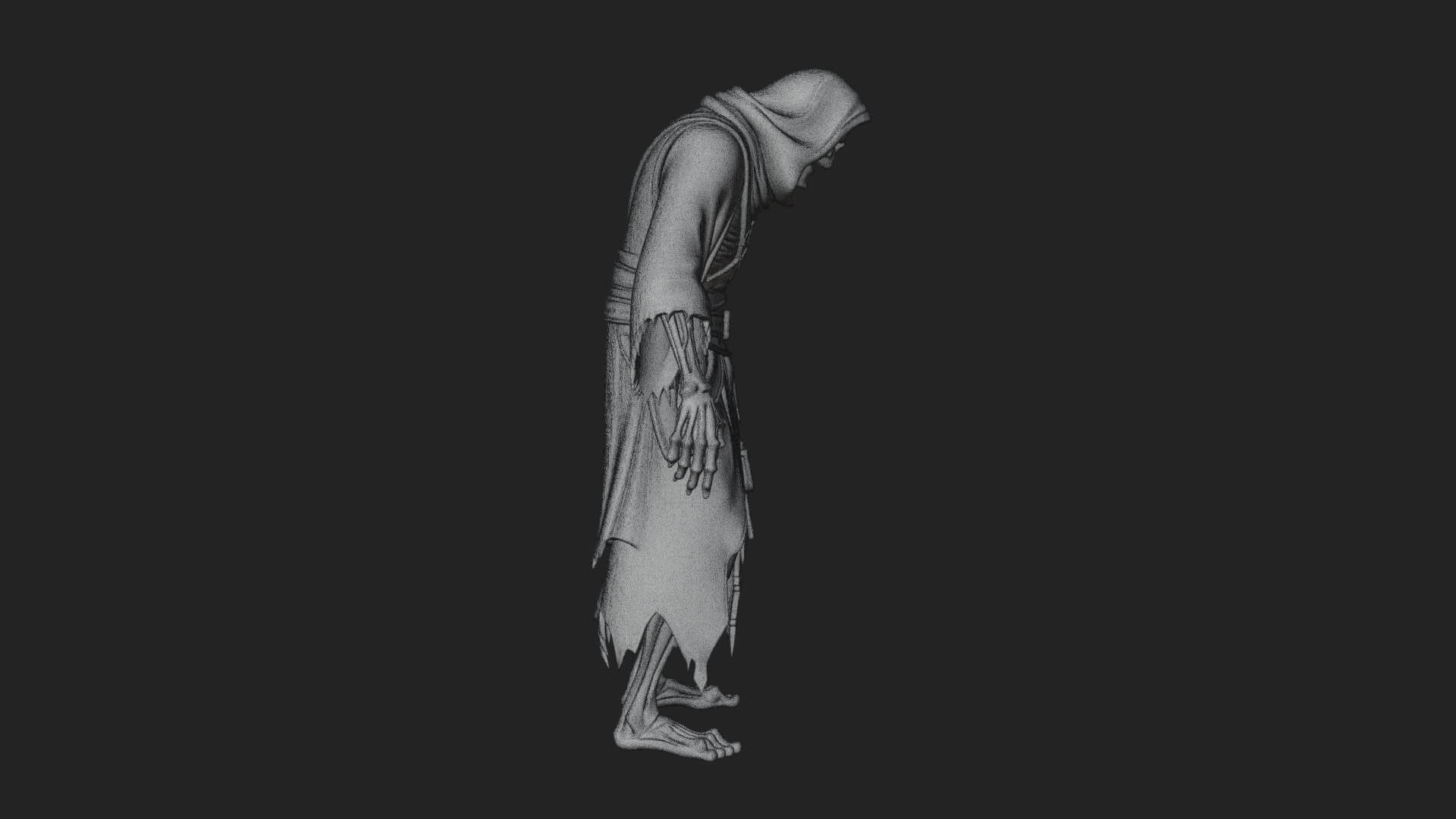 Hooded Skeleton Reaper Statue Design 18 3D Print Model 3D Model