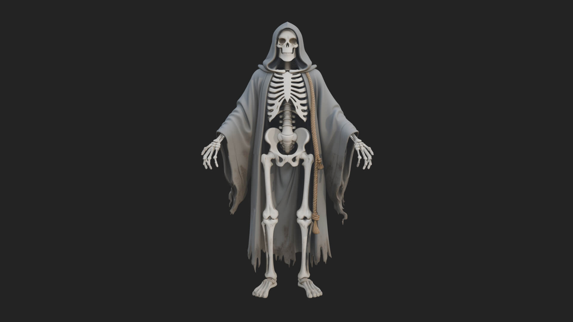 Hooded Skeleton Reaper Statue Design 19 3D Print Model 3D Model