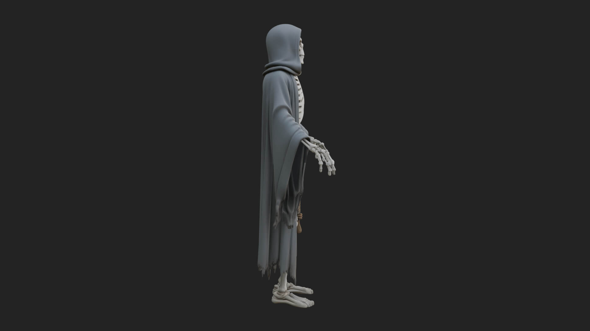 Hooded Skeleton Reaper Statue Design 19 3D Print Model 3D Model