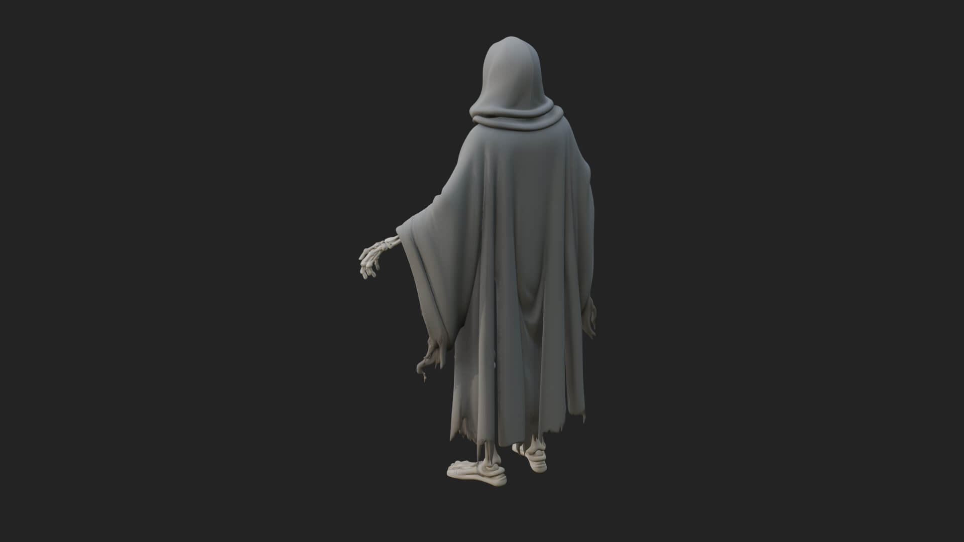 Hooded Skeleton Reaper Statue Design 19 3D Print Model 3D Model