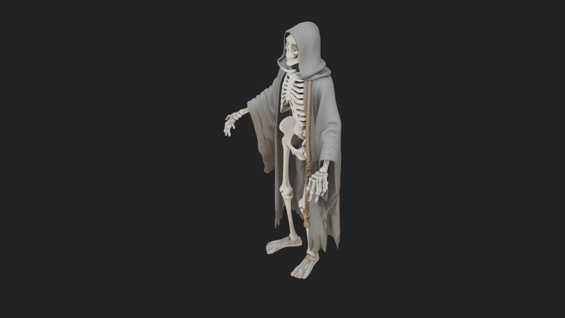 Hooded Skeleton Reaper Statue Design 19 3D Print Model 3D Model
