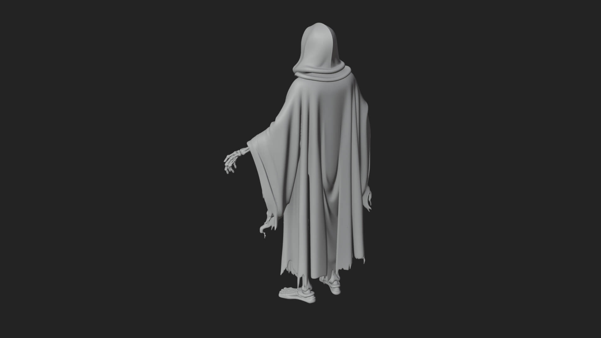 Hooded Skeleton Reaper Statue Design 19 3D Print Model 3D Model