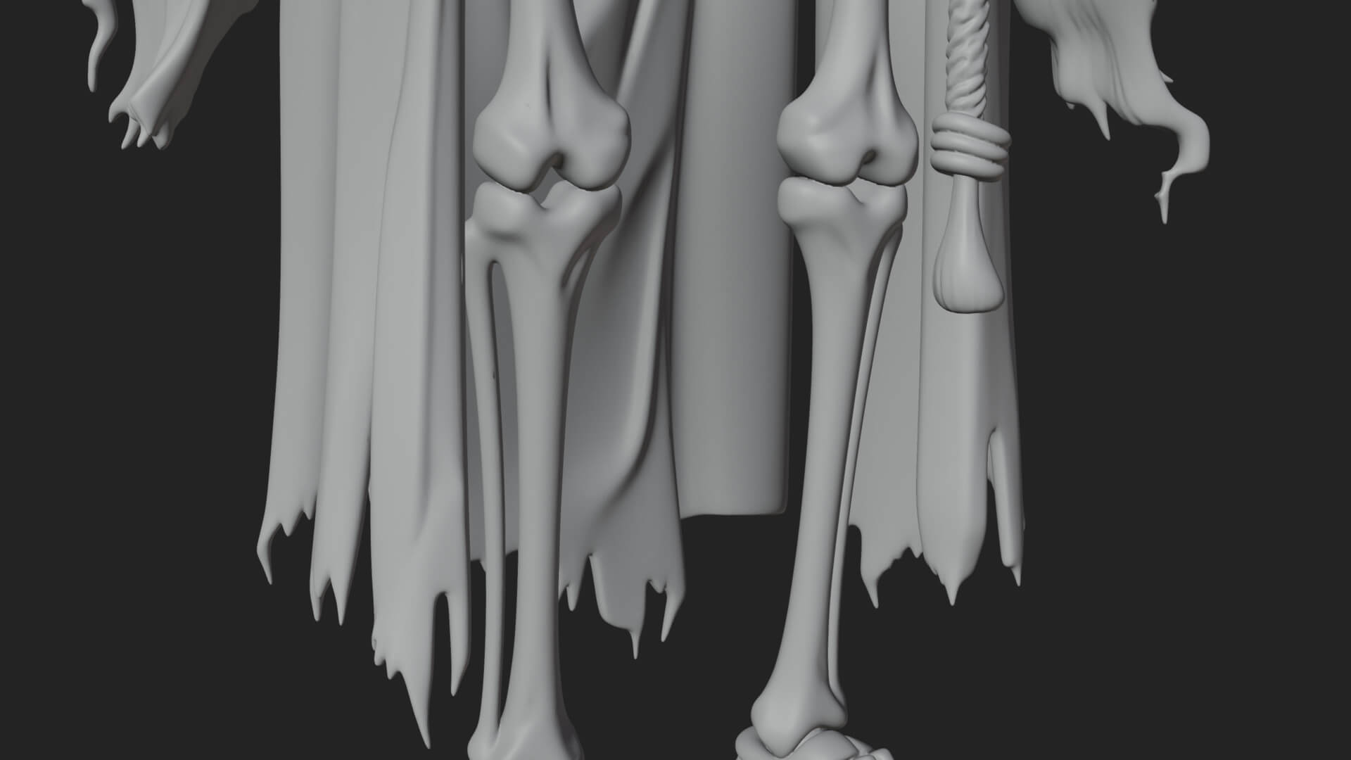Hooded Skeleton Reaper Statue Design 19 3D Print Model 3D Model