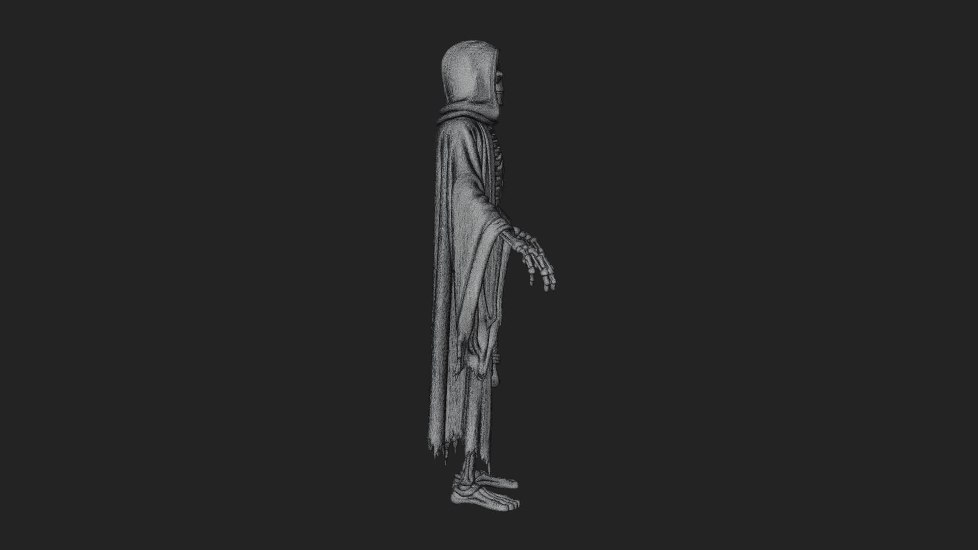 Hooded Skeleton Reaper Statue Design 19 3D Print Model 3D Model