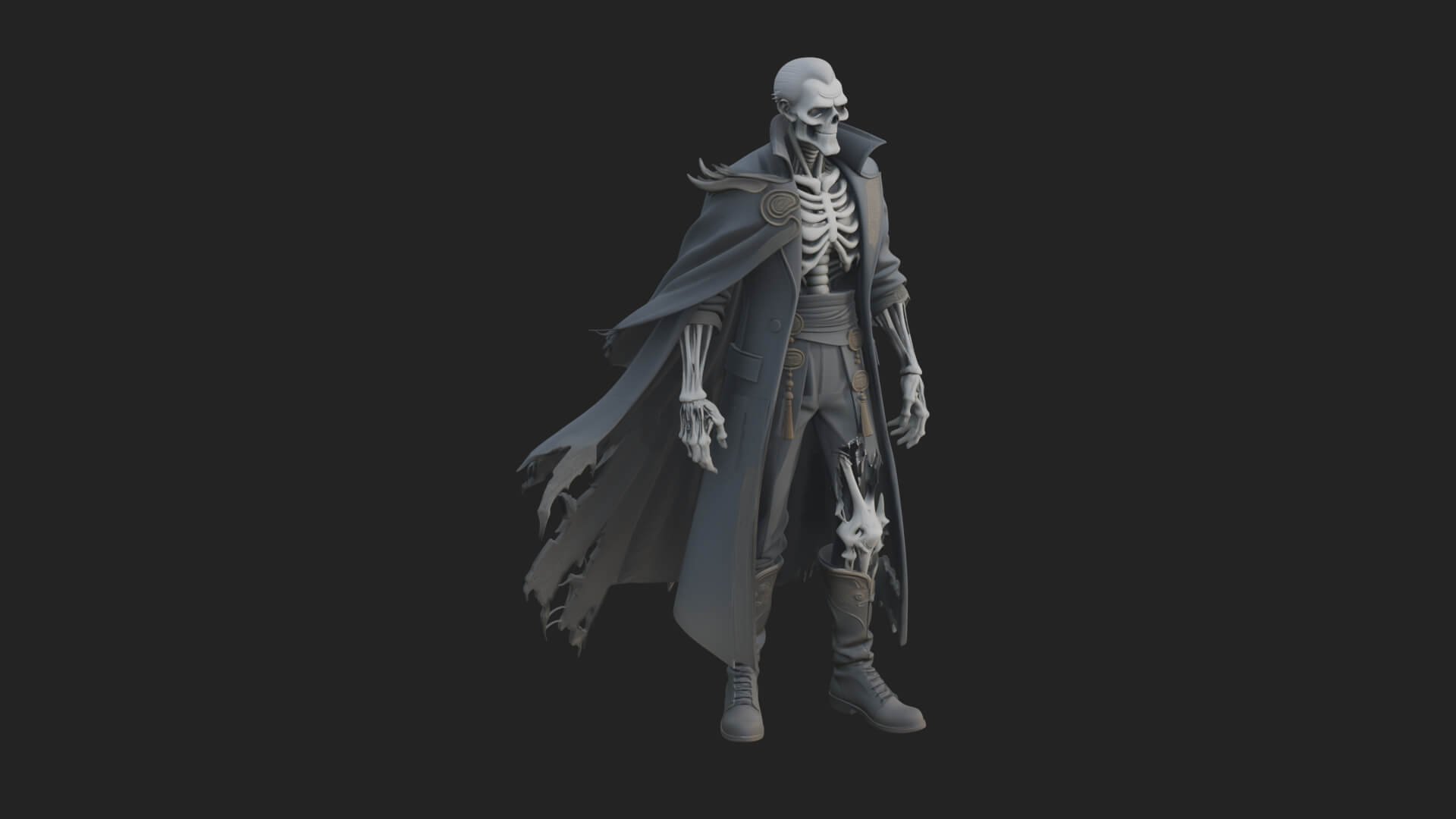 Hooded Skeleton Reaper Statue Design 20 3D Print Model 3D Model