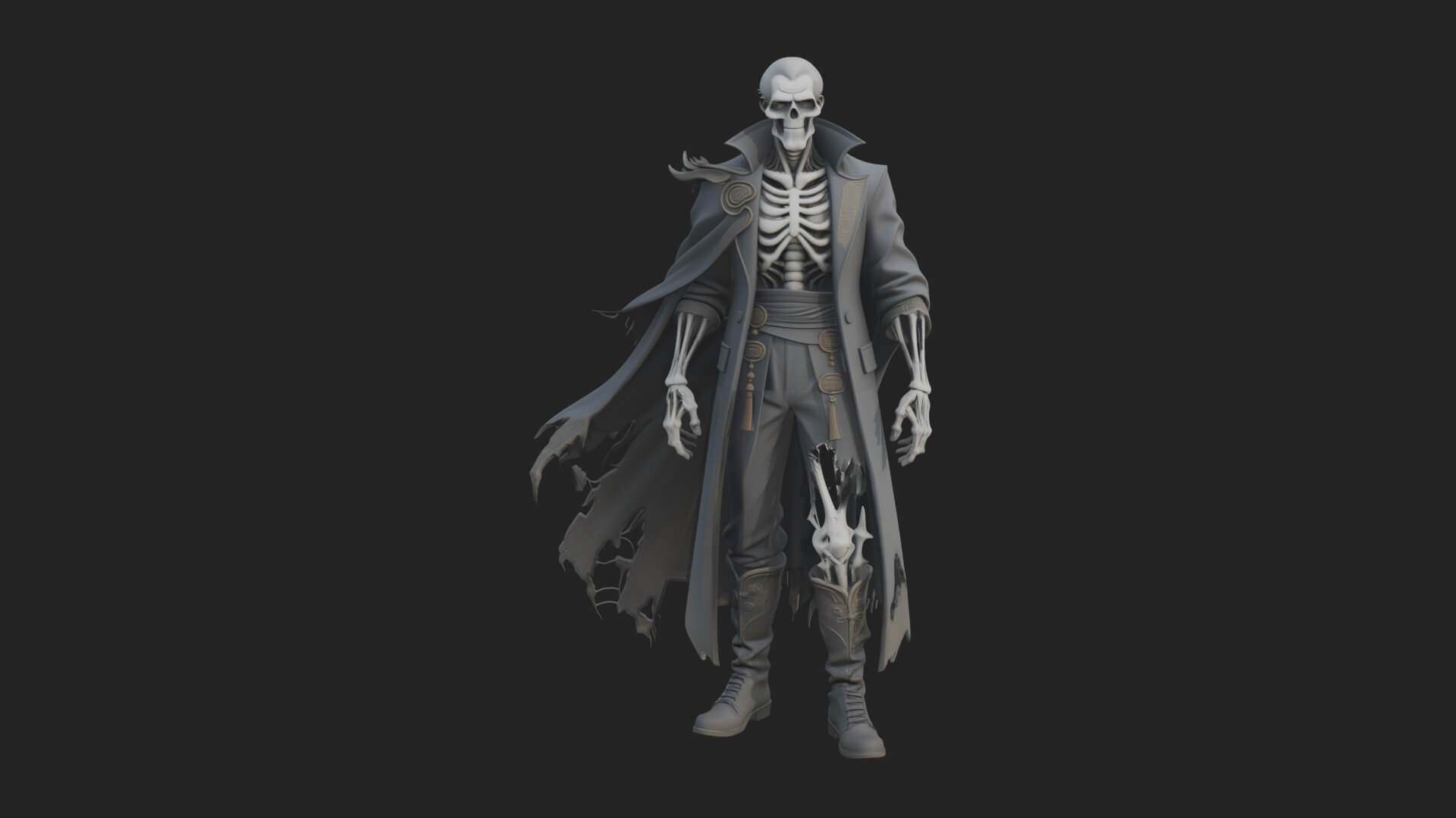 Hooded Skeleton Reaper Statue Design 20 3D Print Model 3D Model
