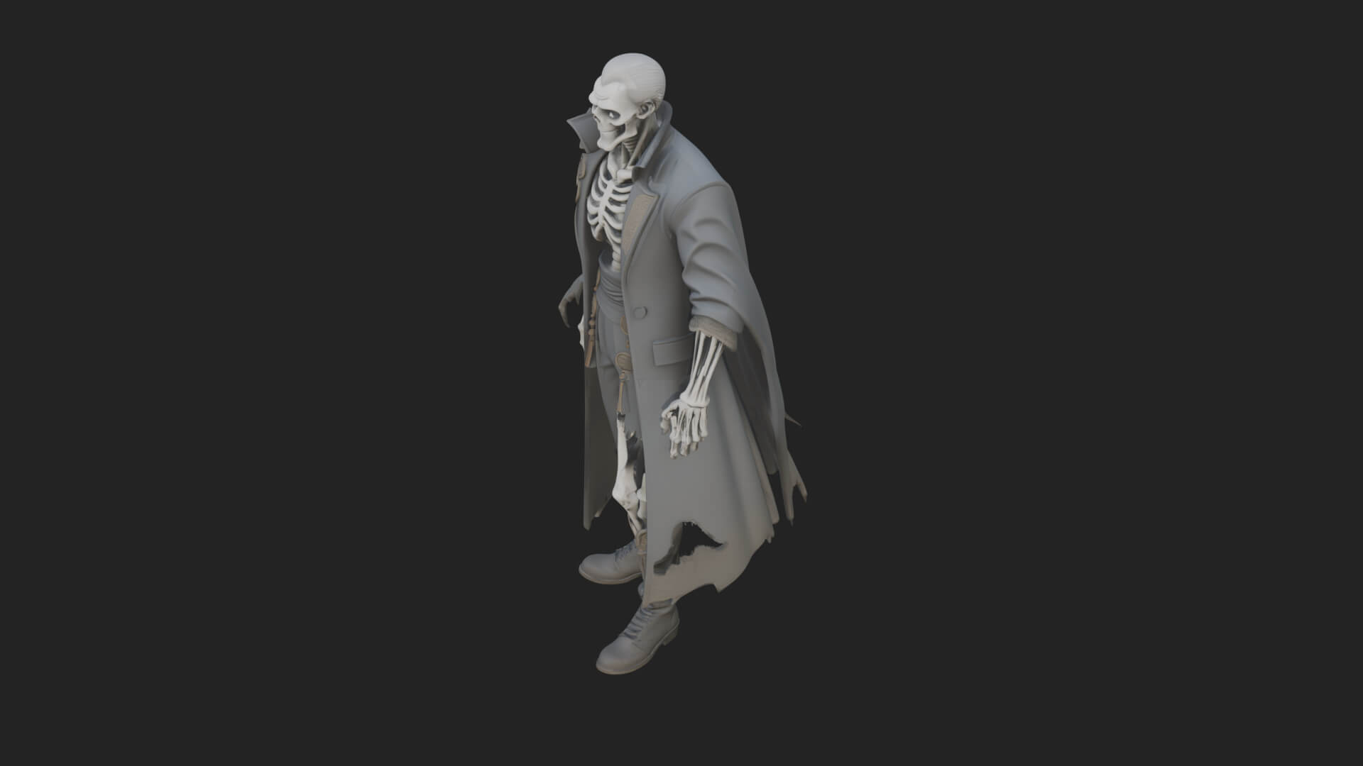 Hooded Skeleton Reaper Statue Design 20 3D Print Model 3D Model