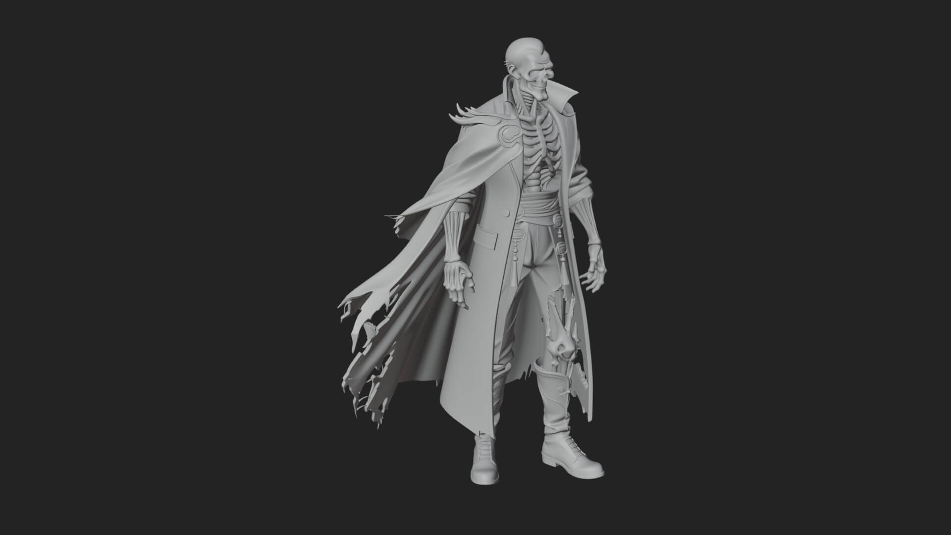 Hooded Skeleton Reaper Statue Design 20 3D Print Model 3D Model