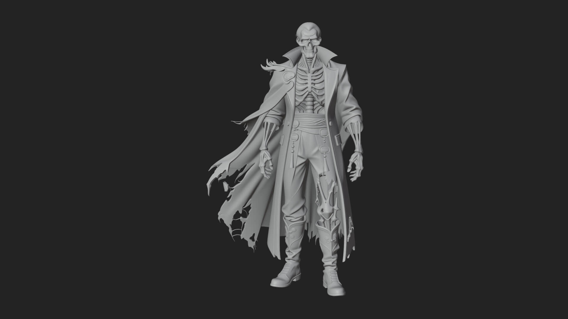 Hooded Skeleton Reaper Statue Design 20 3D Print Model 3D Model