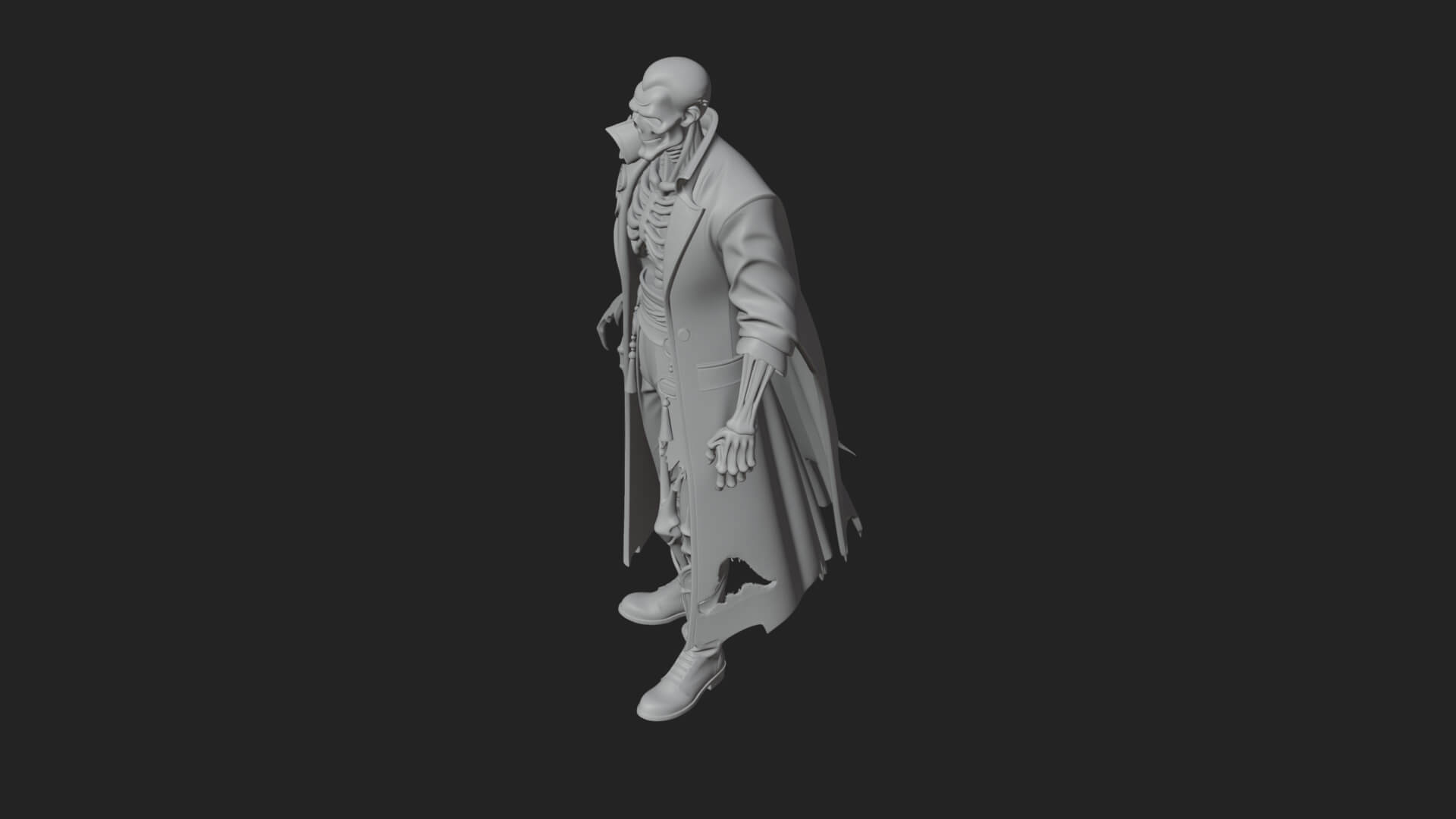 Hooded Skeleton Reaper Statue Design 20 3D Print Model 3D Model