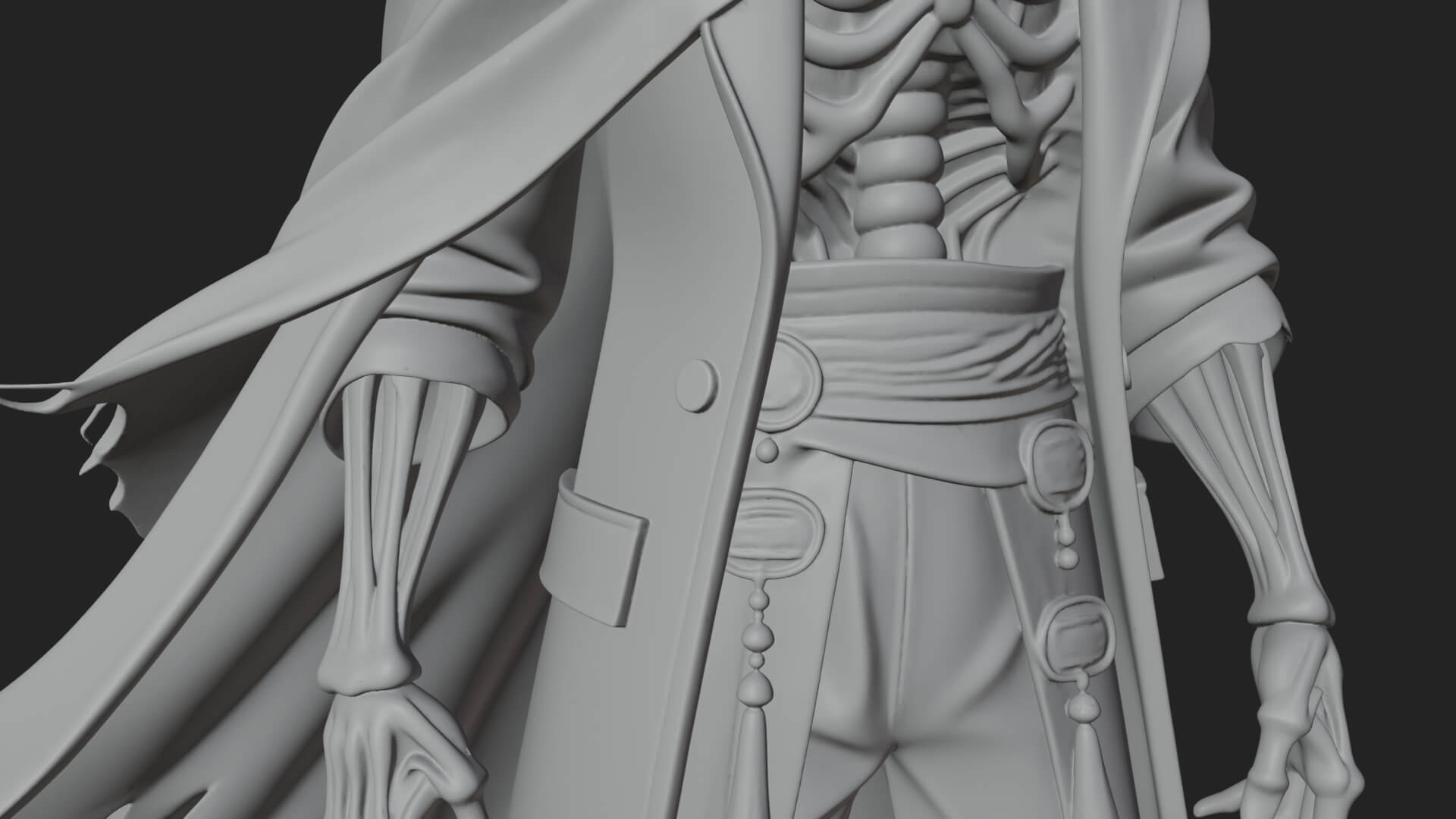 Hooded Skeleton Reaper Statue Design 20 3D Print Model 3D Model