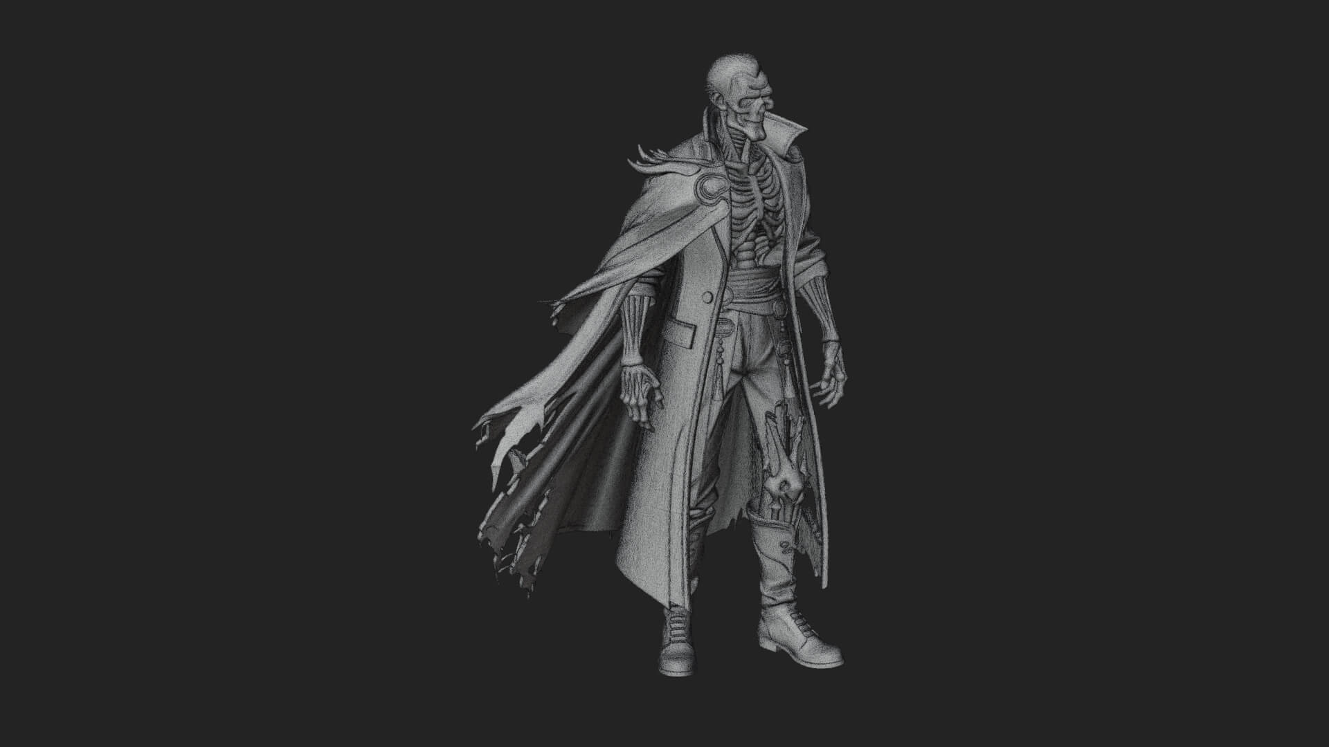 Hooded Skeleton Reaper Statue Design 20 3D Print Model 3D Model